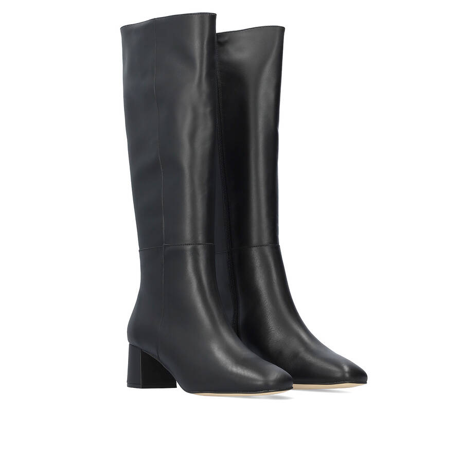 High black leather boot 