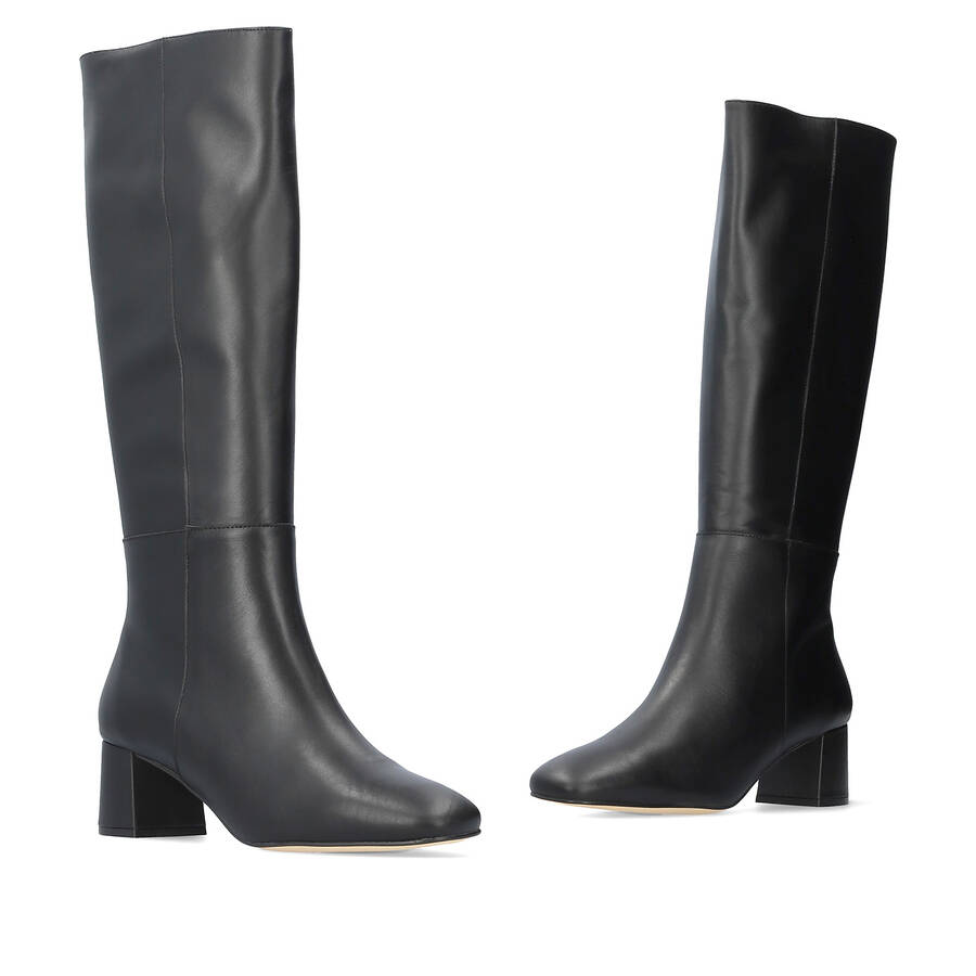 High black leather boot 