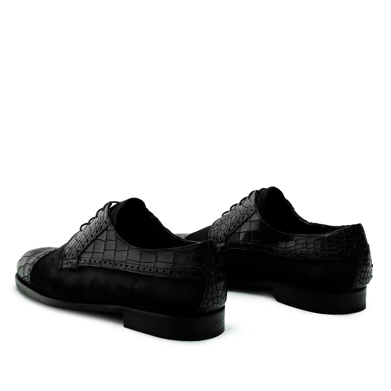 Chaussures élégantes pour hommes de style Blücher en daim noir 