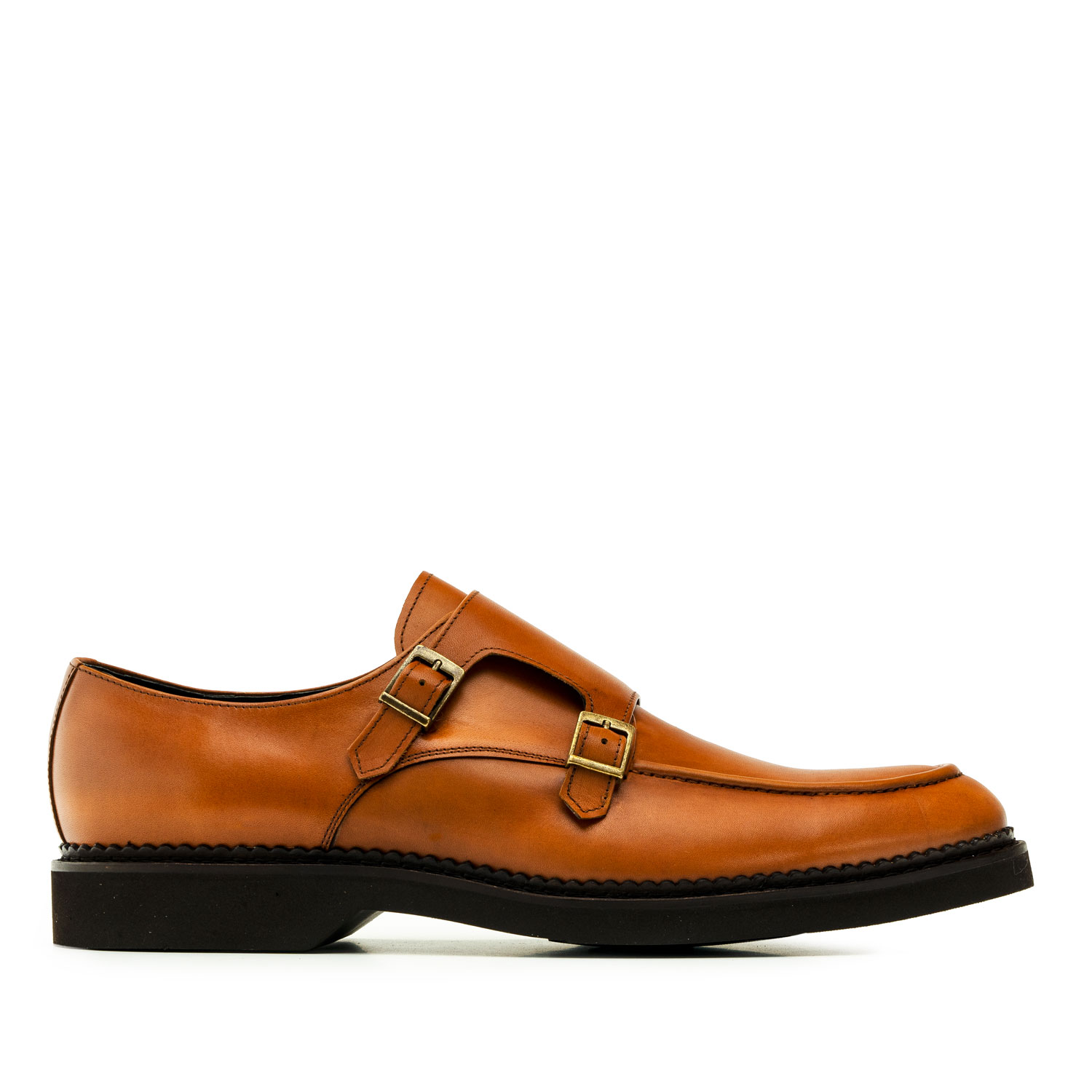 Monkstrap Shoes in Brown Leather 