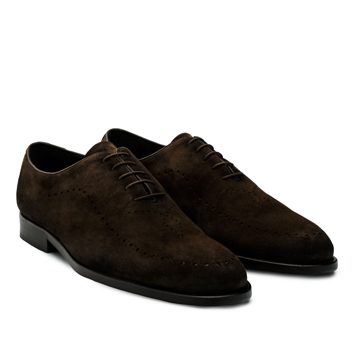 Men's Dress Shoes in Brown Split Leather 