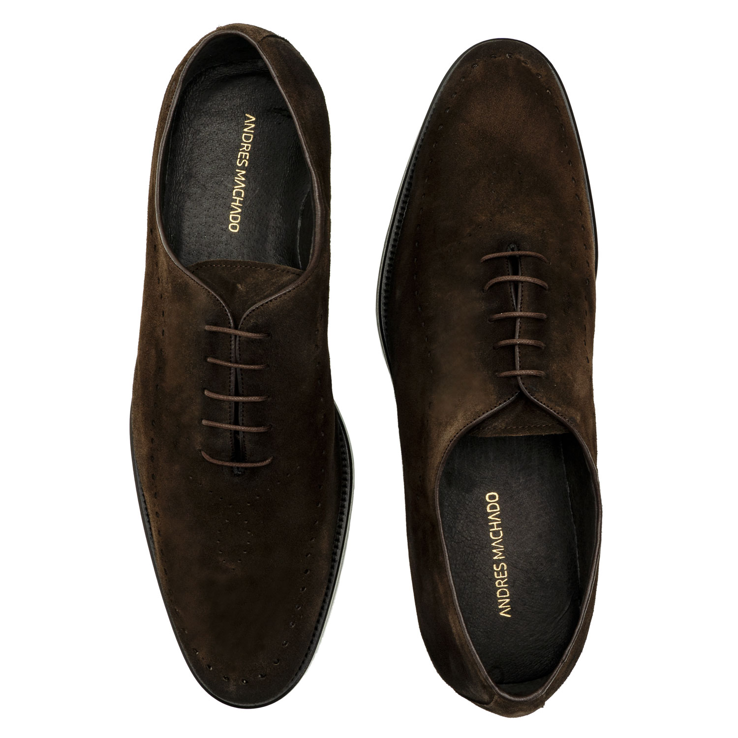 Men's Dress Shoes in Brown Split Leather 