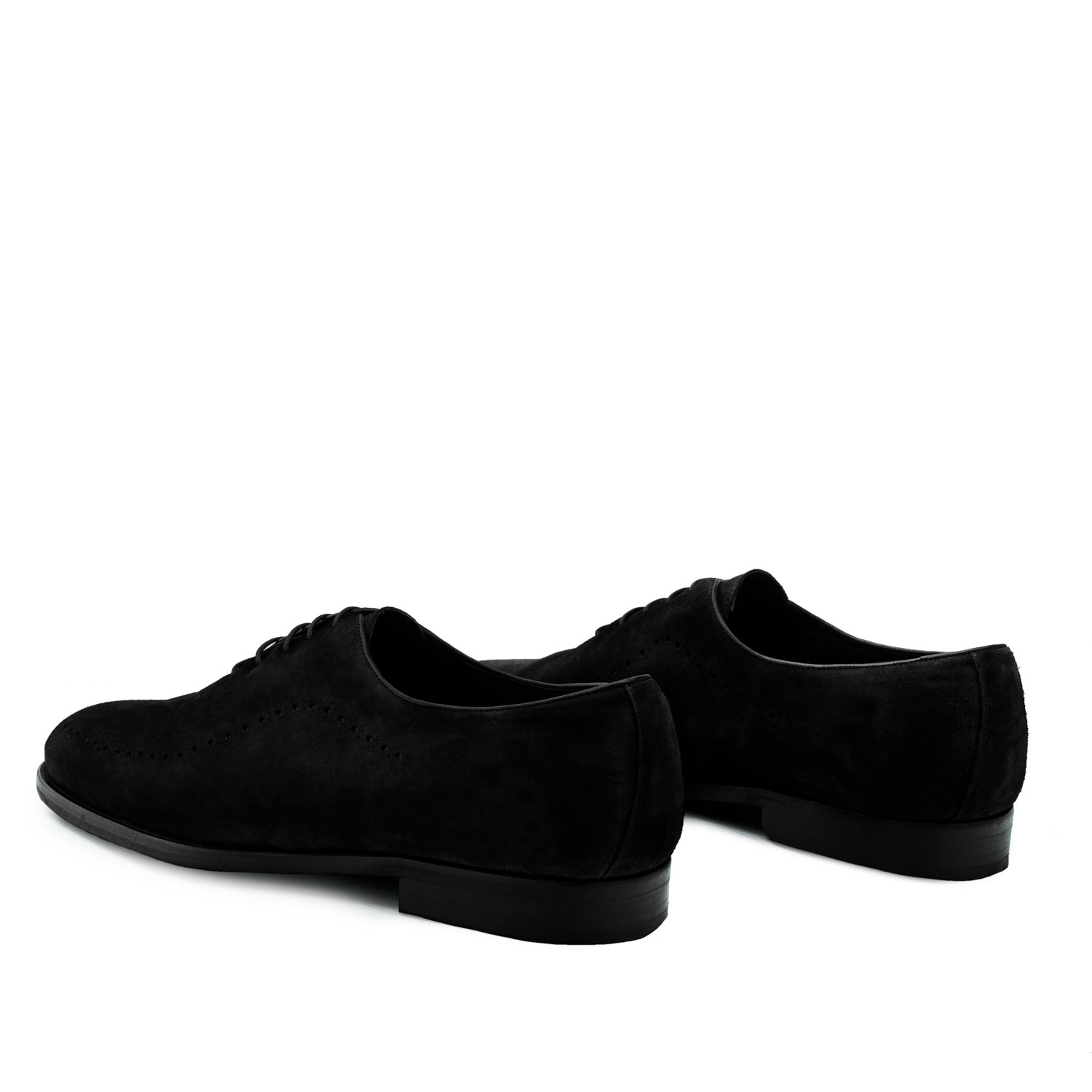 Sznurowane zamszowe buty Czarne 
