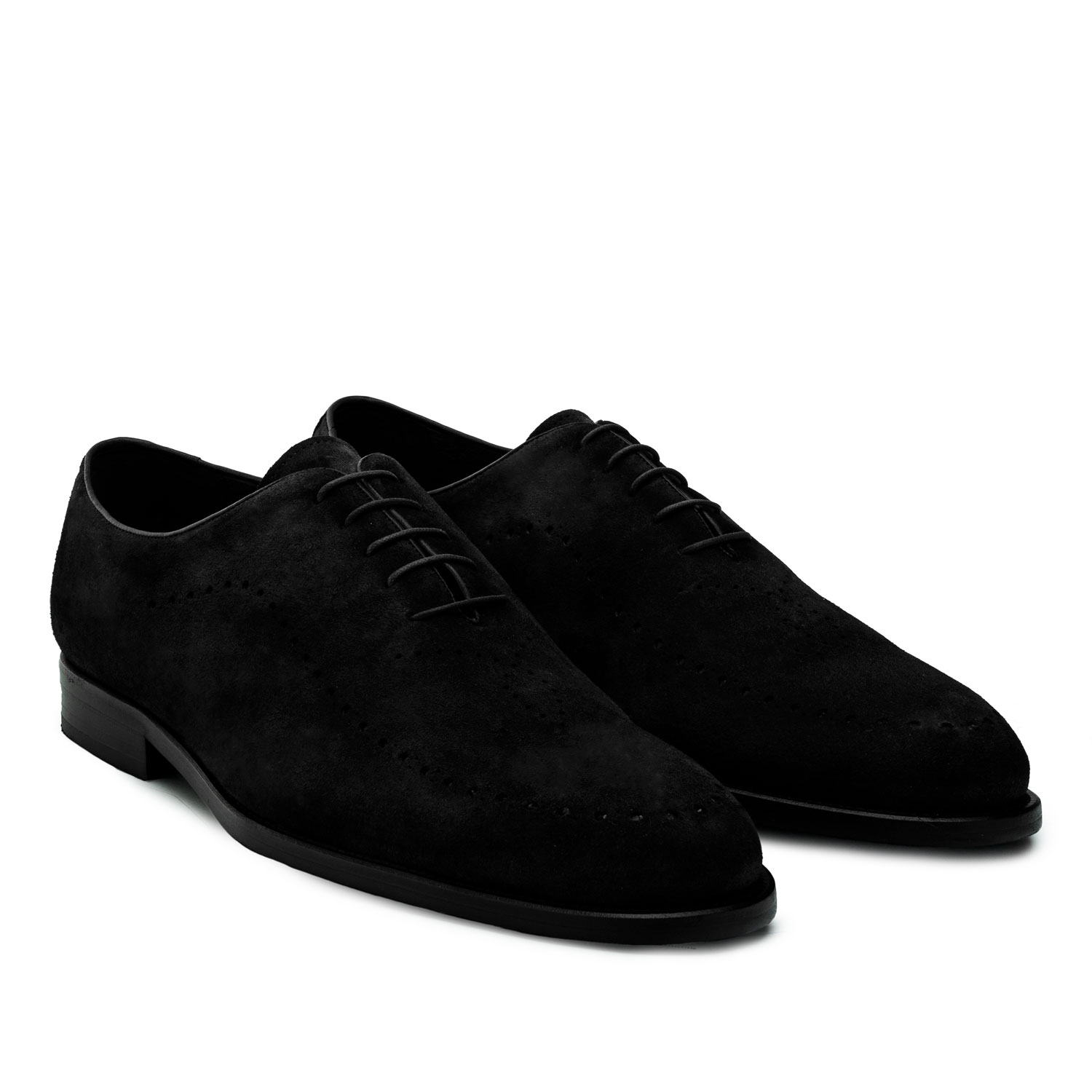 Men's Dress Shoes in Black Split Leather 