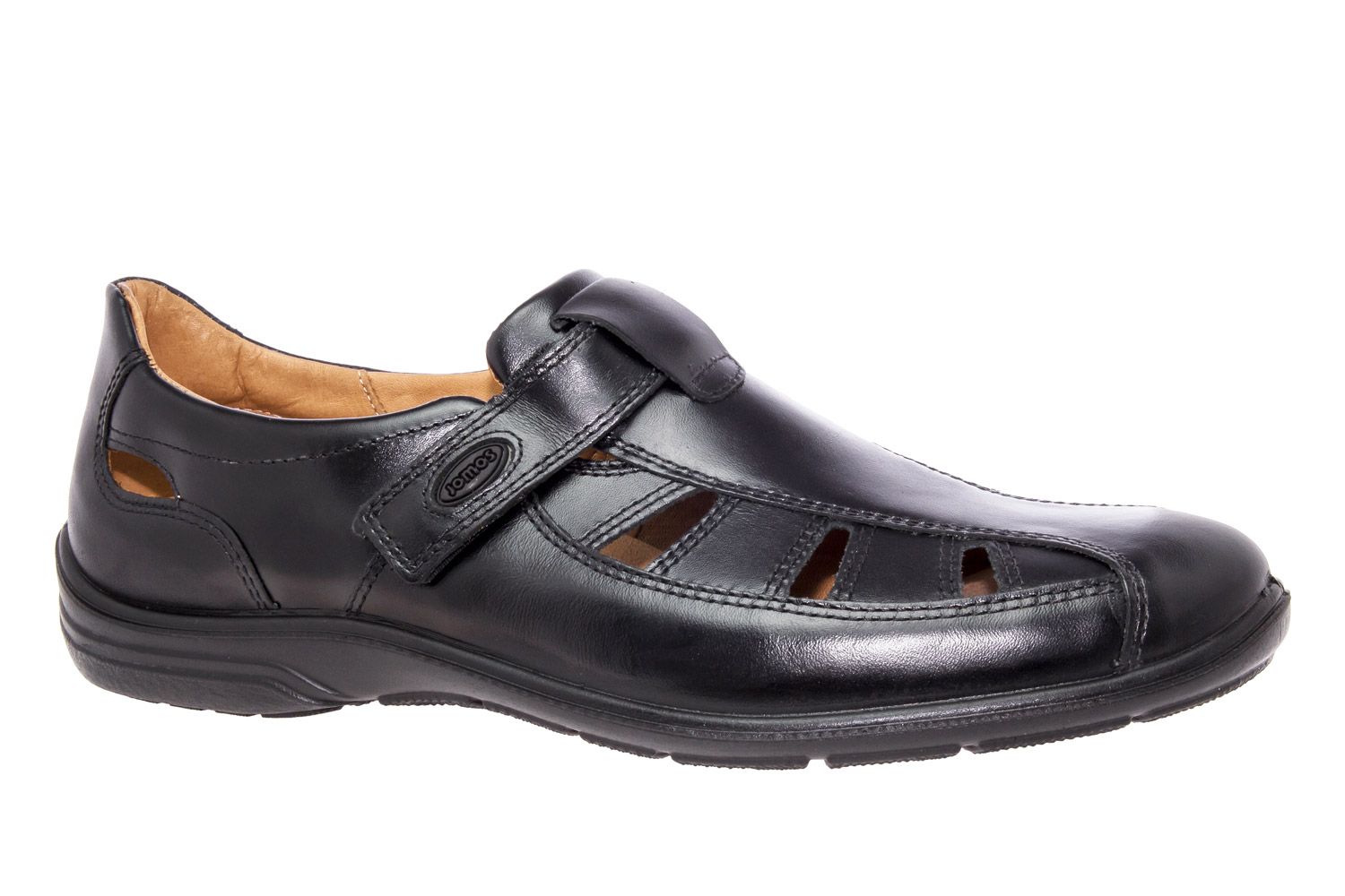 Mens Brown Leather Shoes with velcro closure - Men, Large Sizes, Men ...