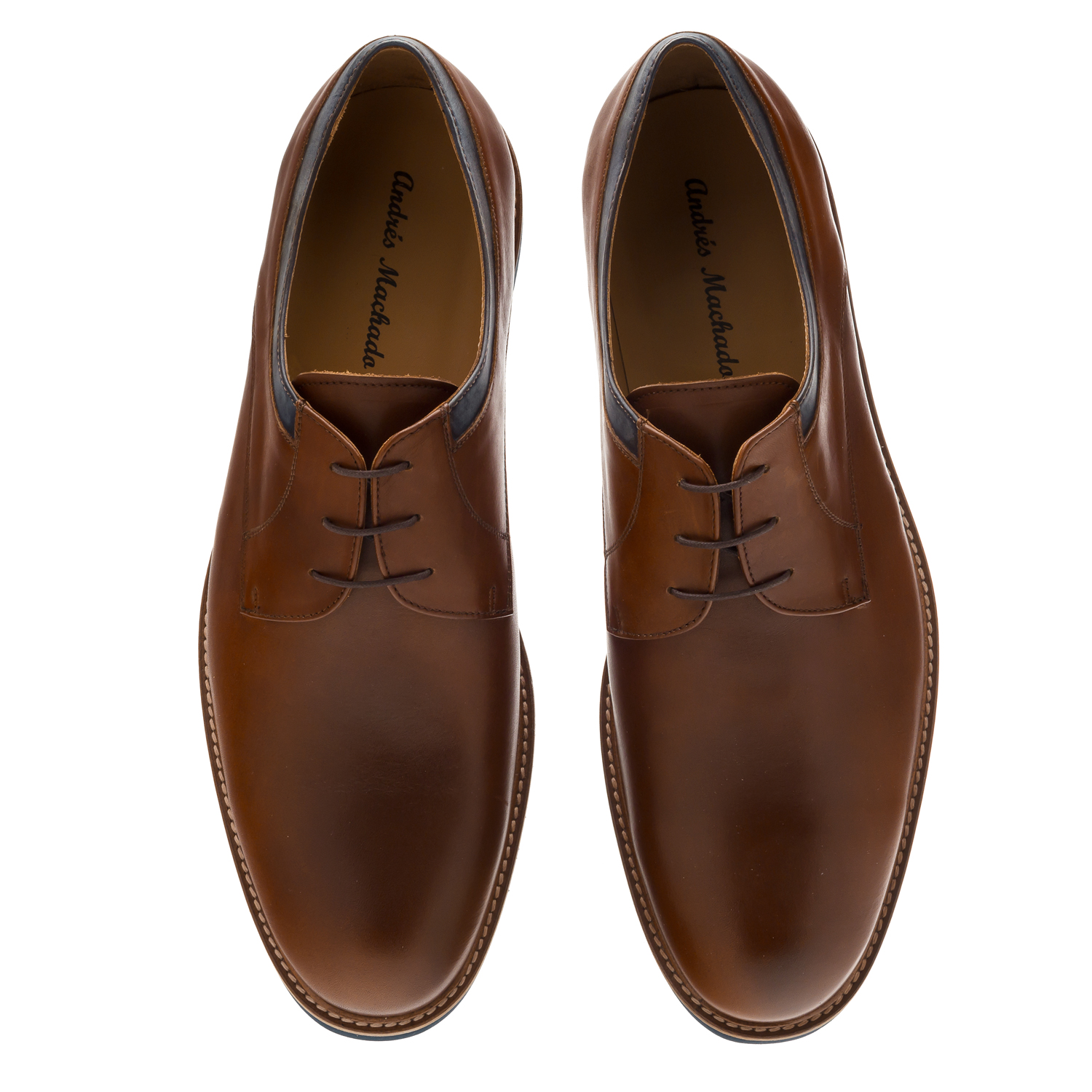 Chaussures Style Blucher en cuir Marron. 