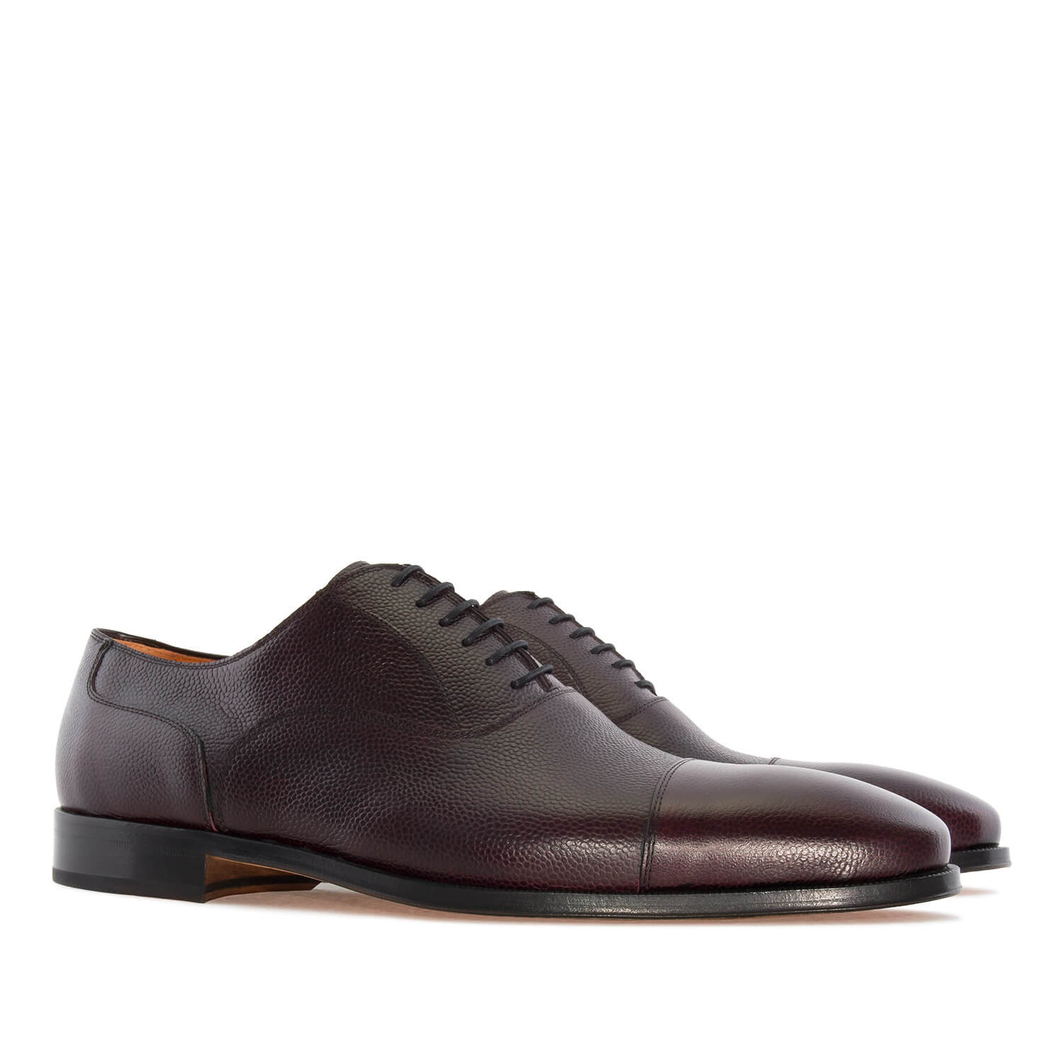 Oxford style Shoes in Burgundy-Brown Leather 