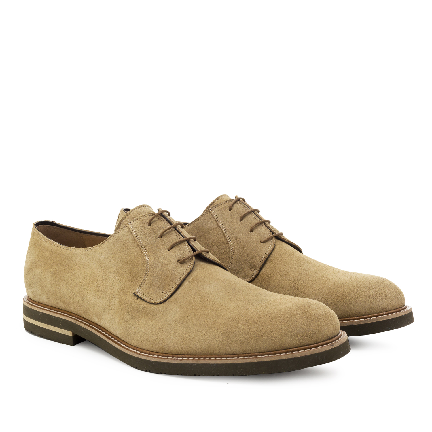 Oxford Shoes in Sand-coloured Split Leather 