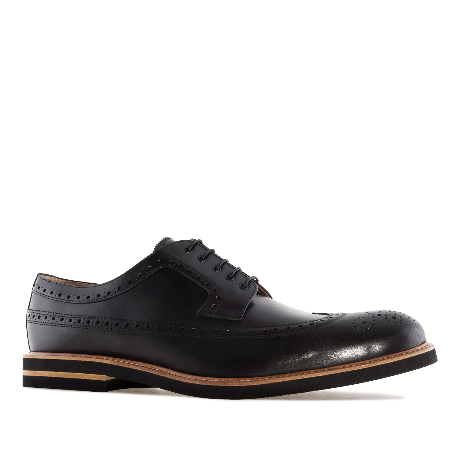 Buty skórzane w stylu Oxford Czarne 