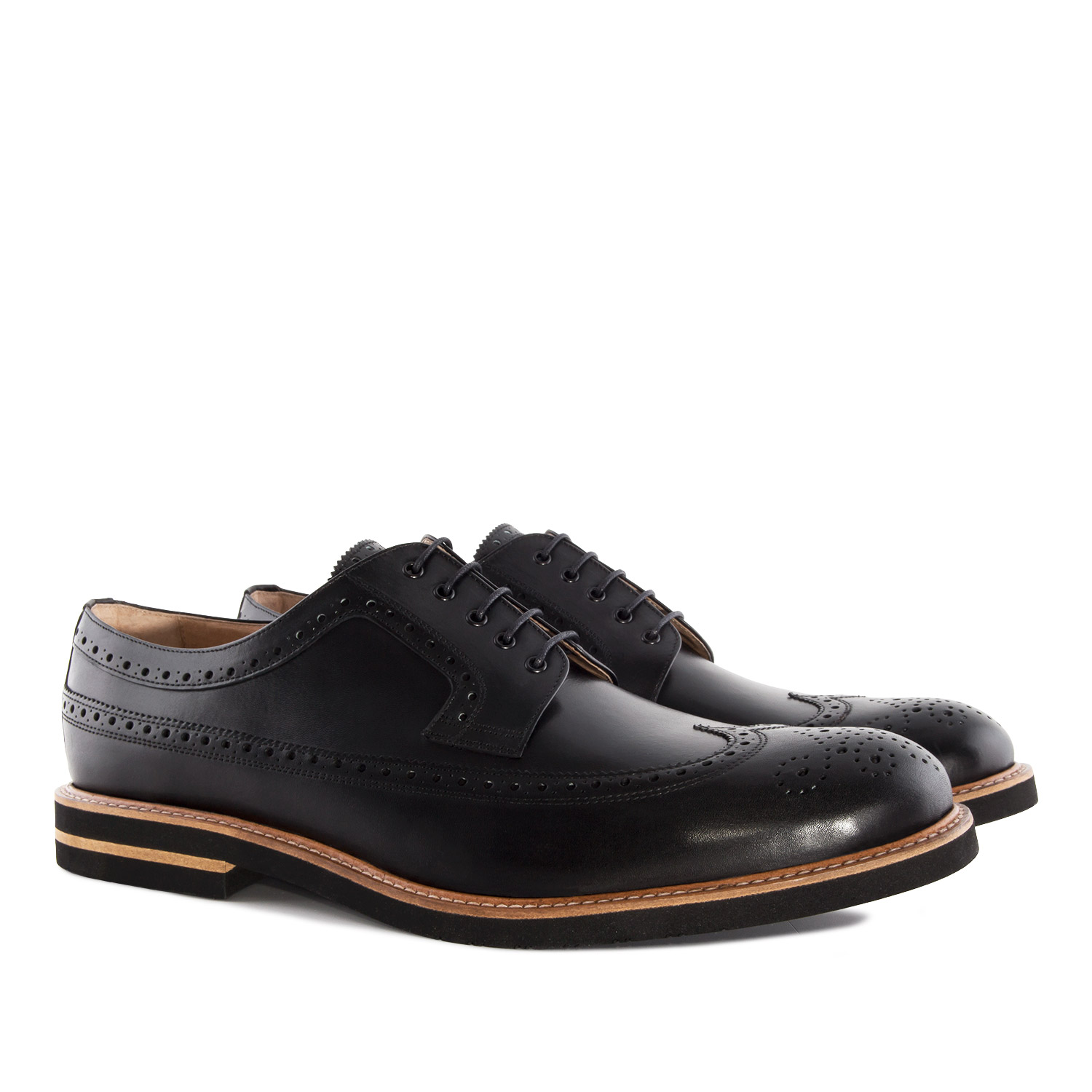 Oxford Shoes in Black Leather 