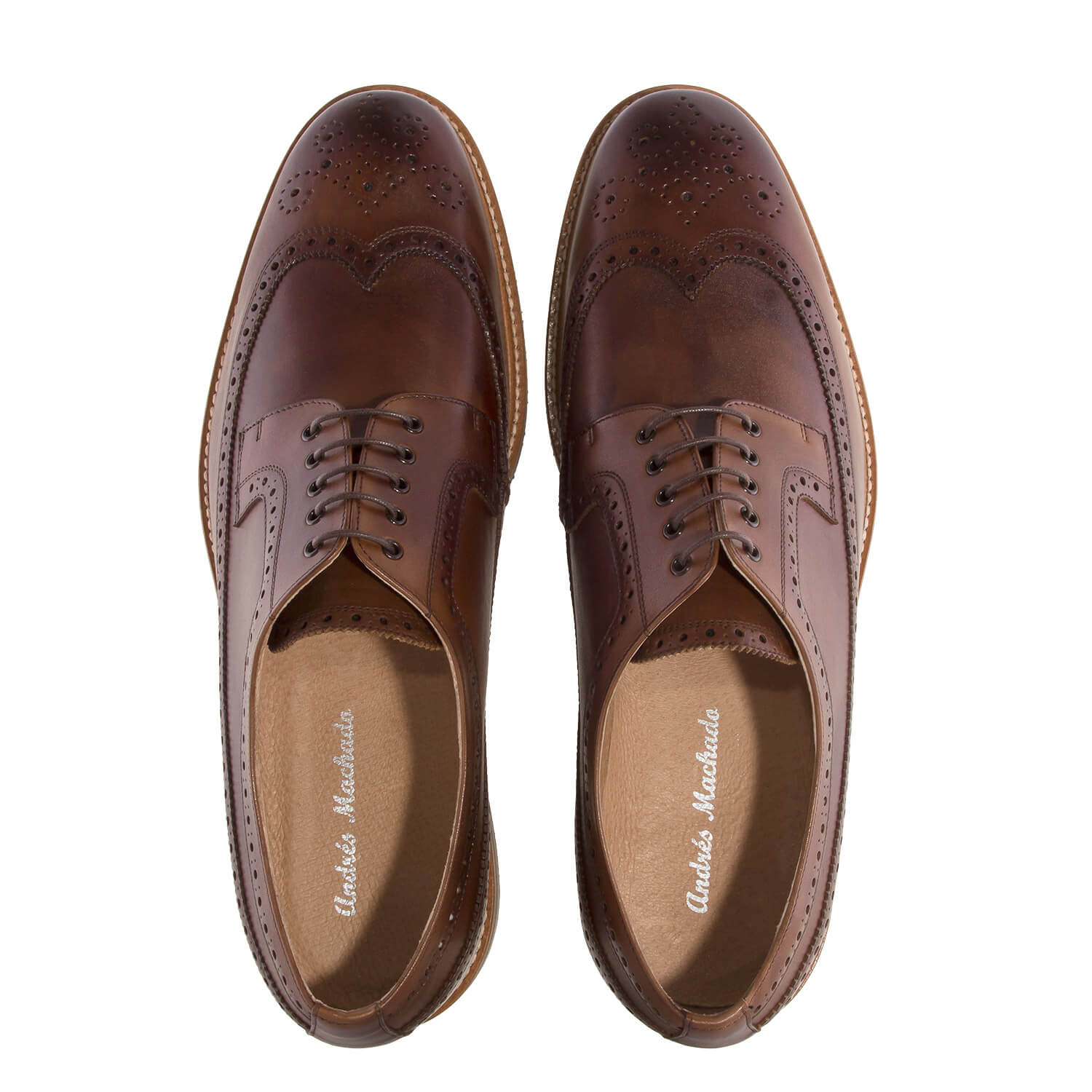 Buty skórzane w stylu Oxford Brązowe 