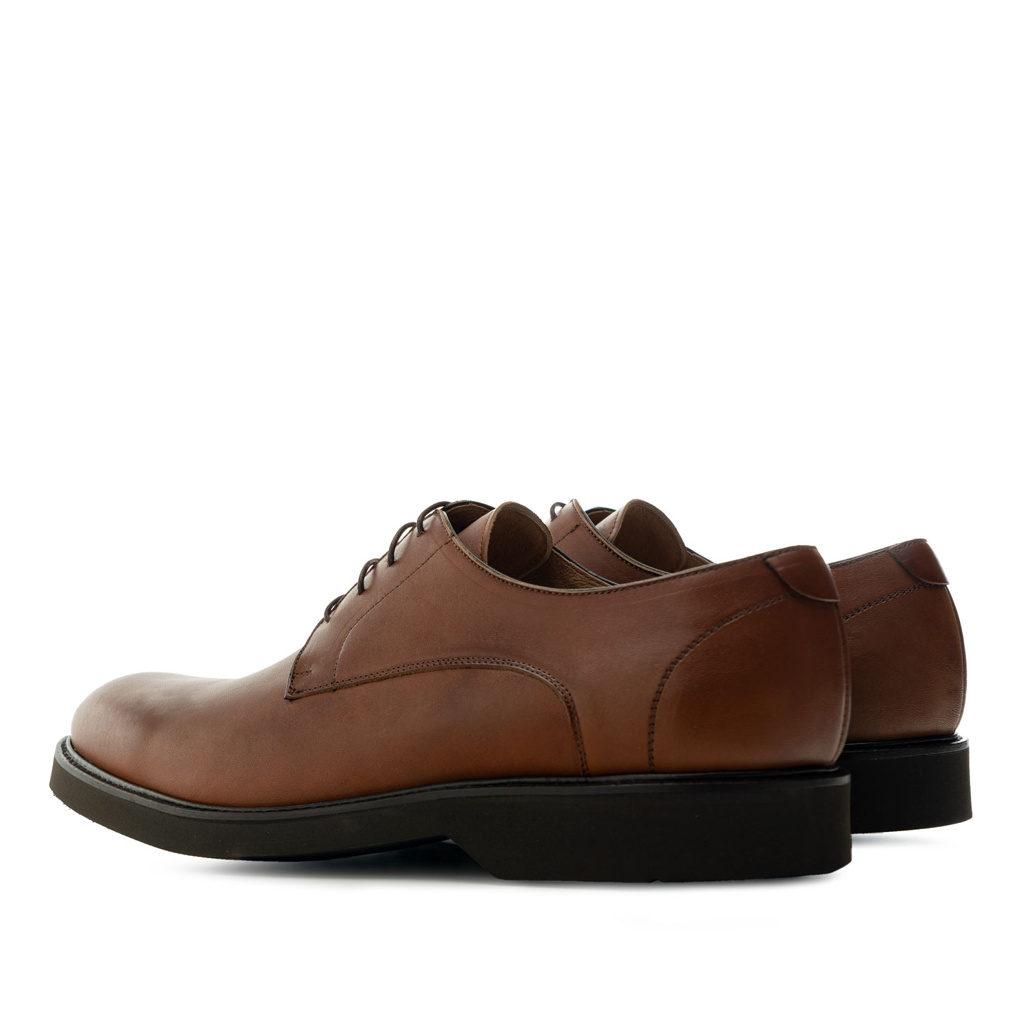 Chaussures style Oxford en cuir de couleur Acajou 