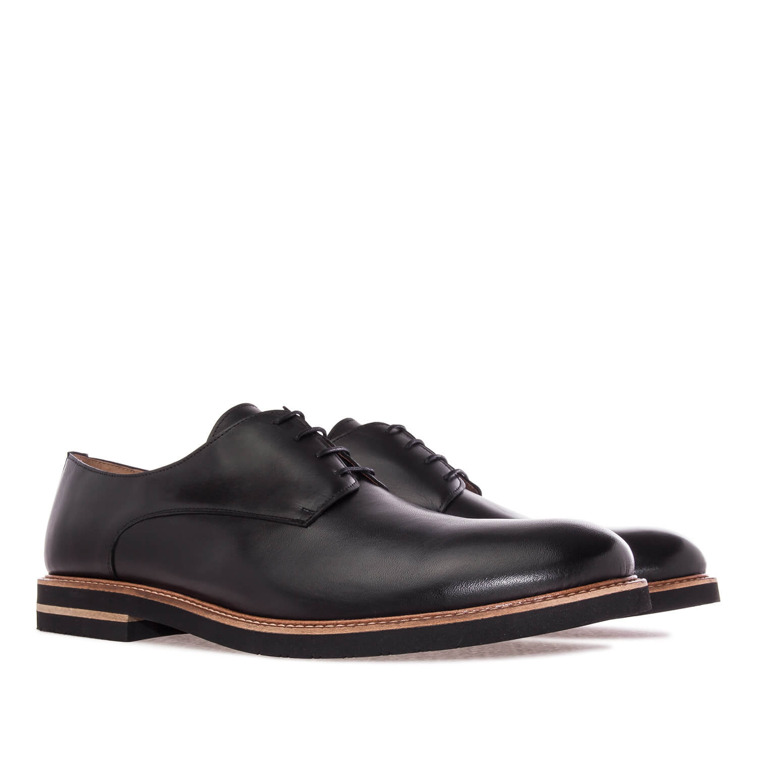 Men's Shoes in Black Leather 