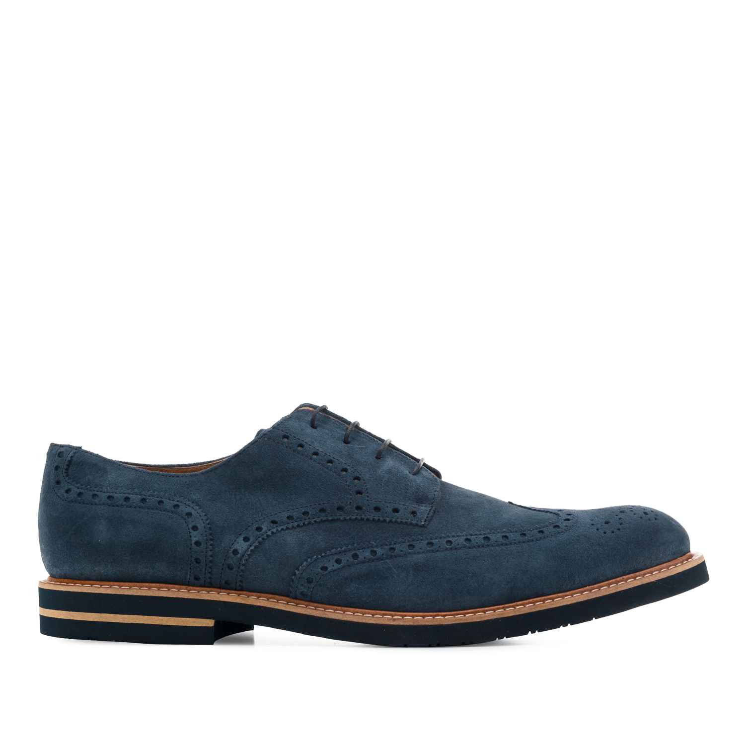 Oxford Shoes in Blue Split Leather 