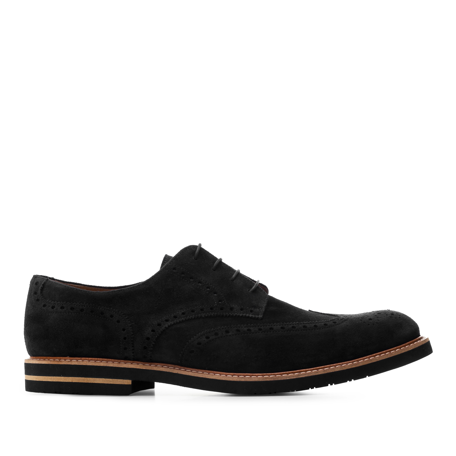 Zamszowe buty w Stylu Oxford Czarne 