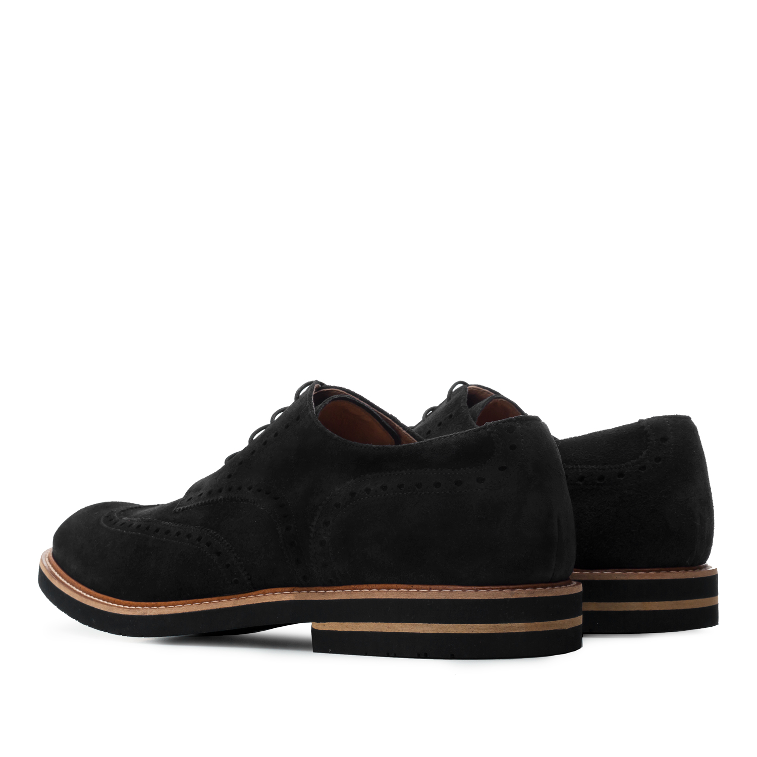 Zamszowe buty w Stylu Oxford Czarne 