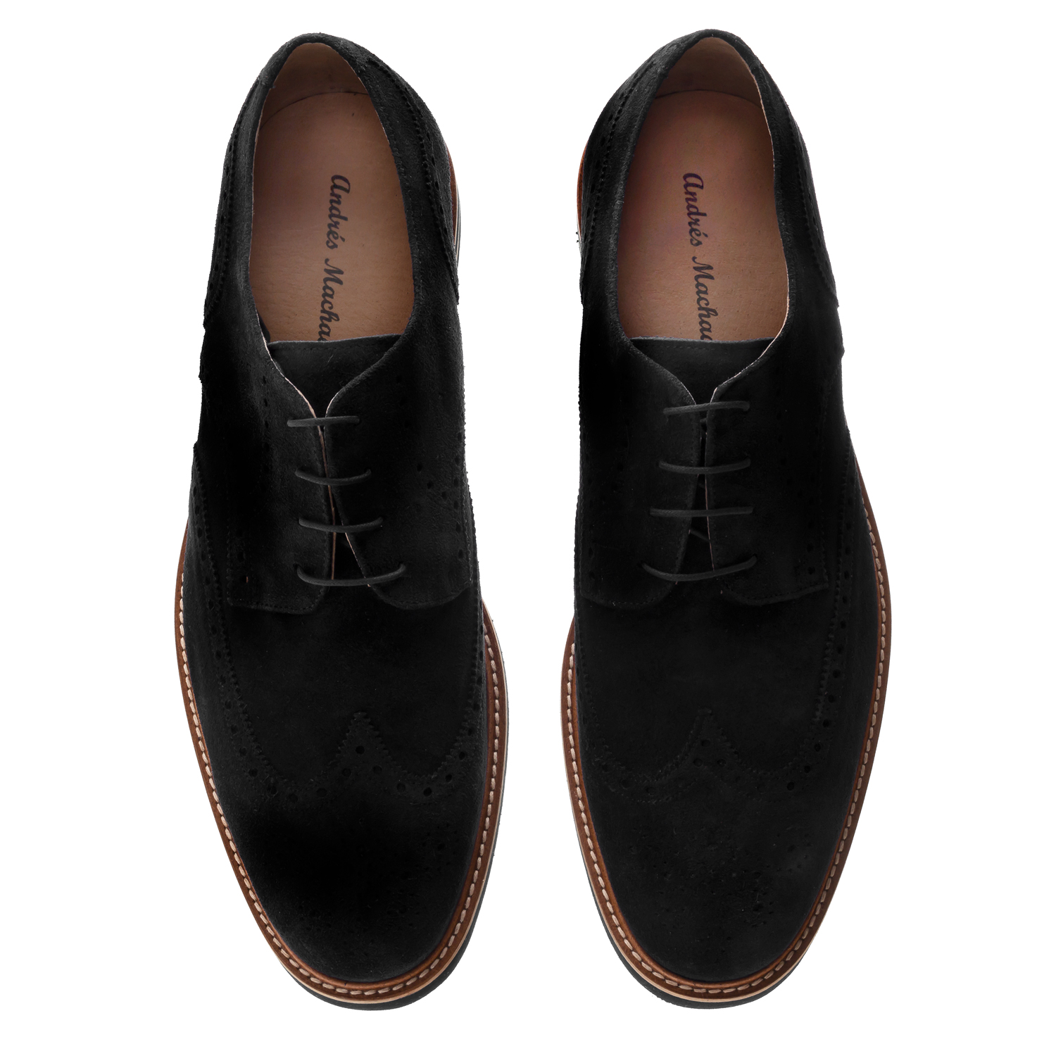 Oxford Shoes in Black genuine Split Leather 