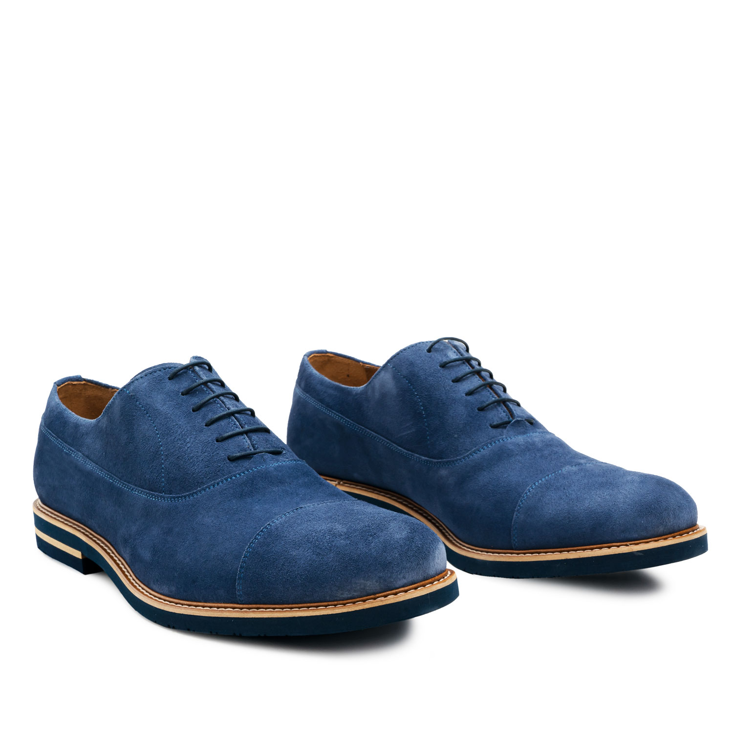 Oxford Shoes in new Blue Split Leather 