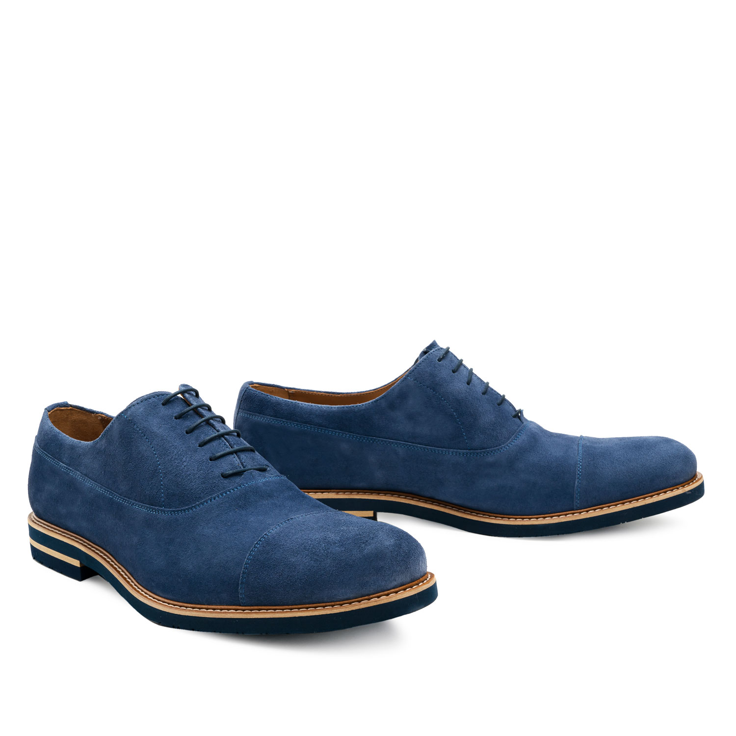 Oxford Shoes in new Blue Split Leather 