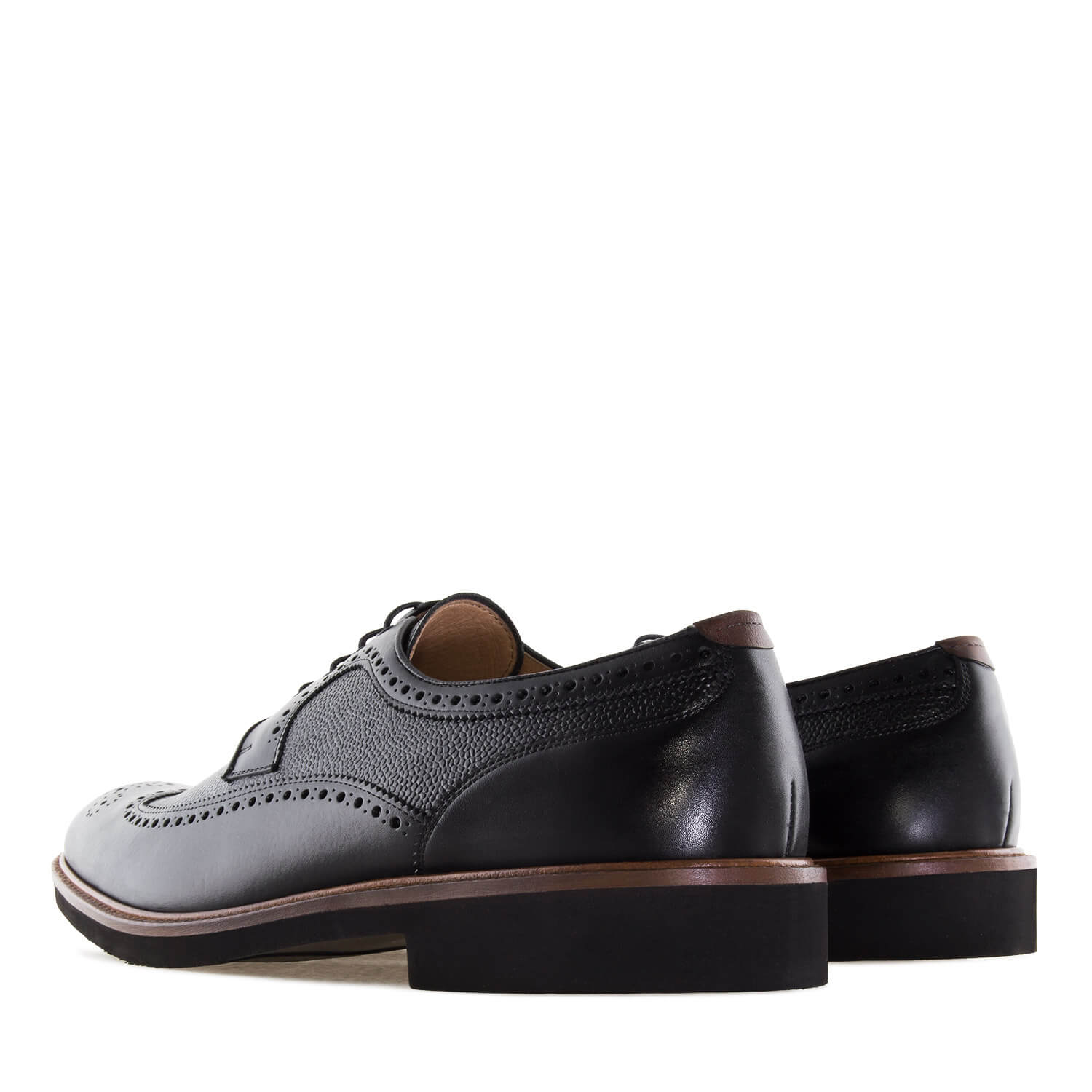 Chaussures Style Oxford en Cuir Noir 