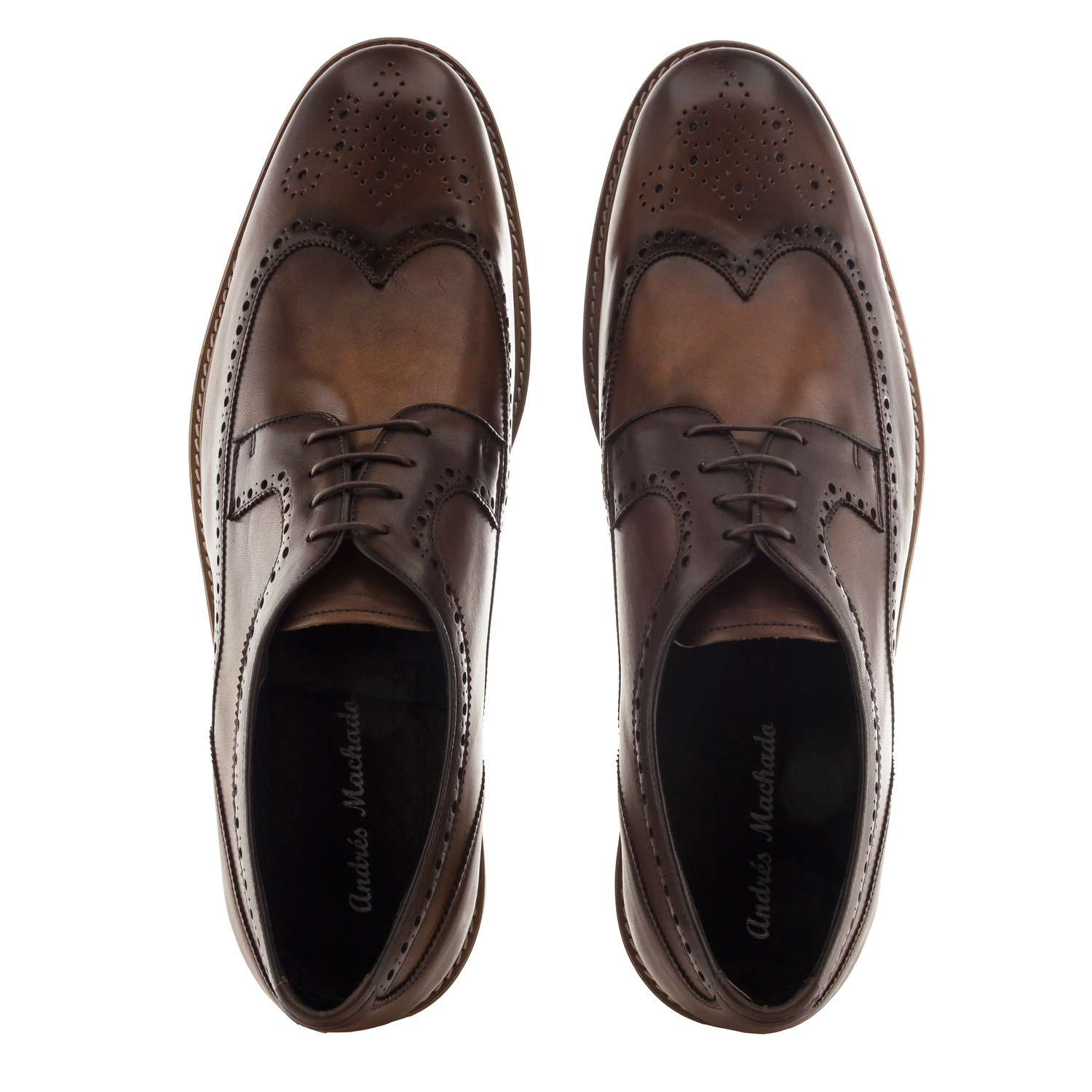 Oxford style Shoes in Brown Leather 