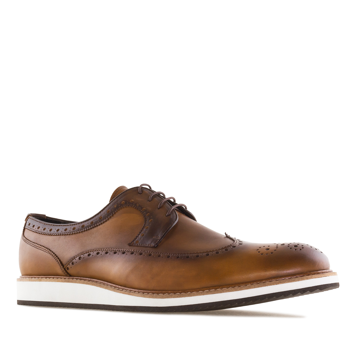 Men's Oxford Shoes in Leather coloured Leather 