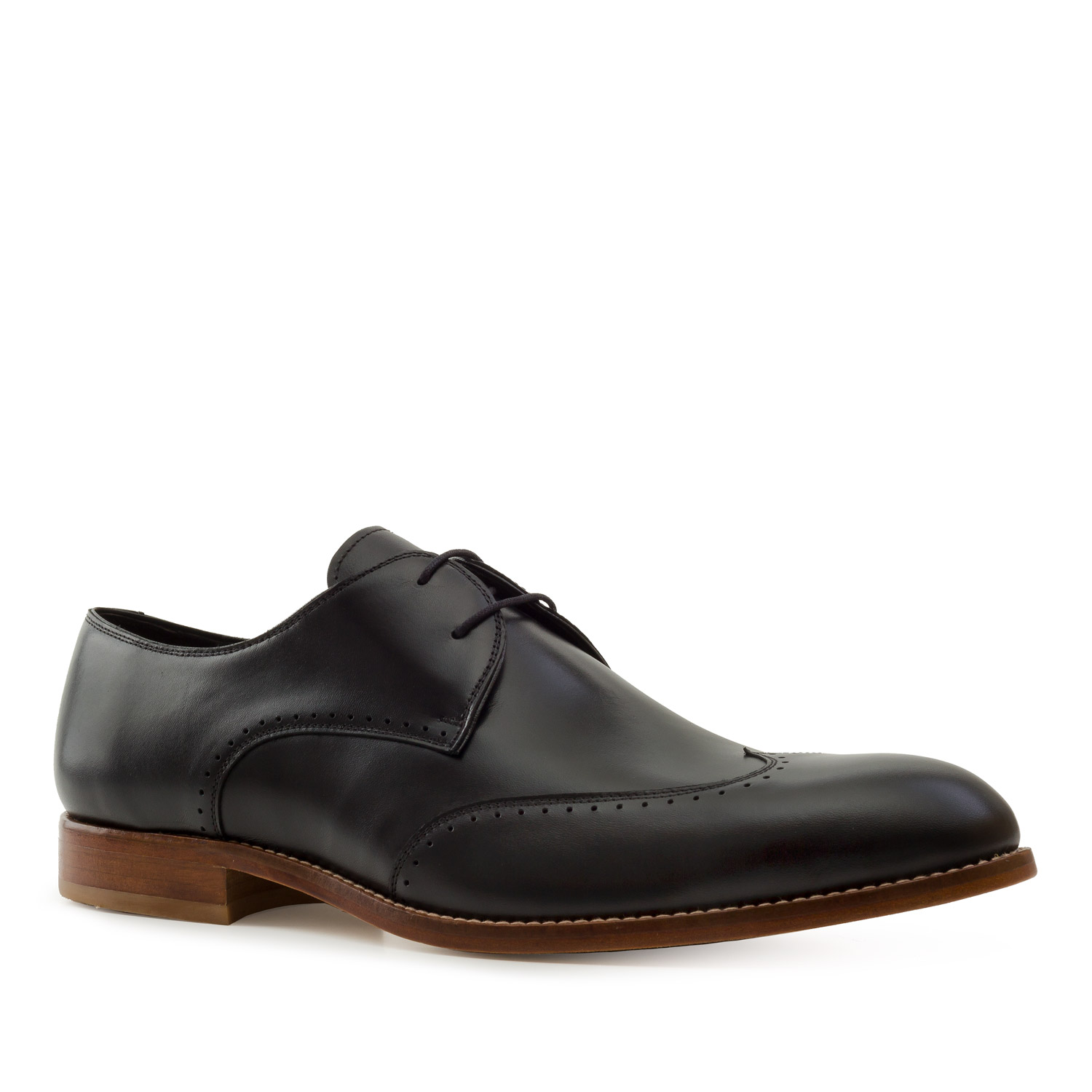 Men's Oxford Shoes in Black Leather 
