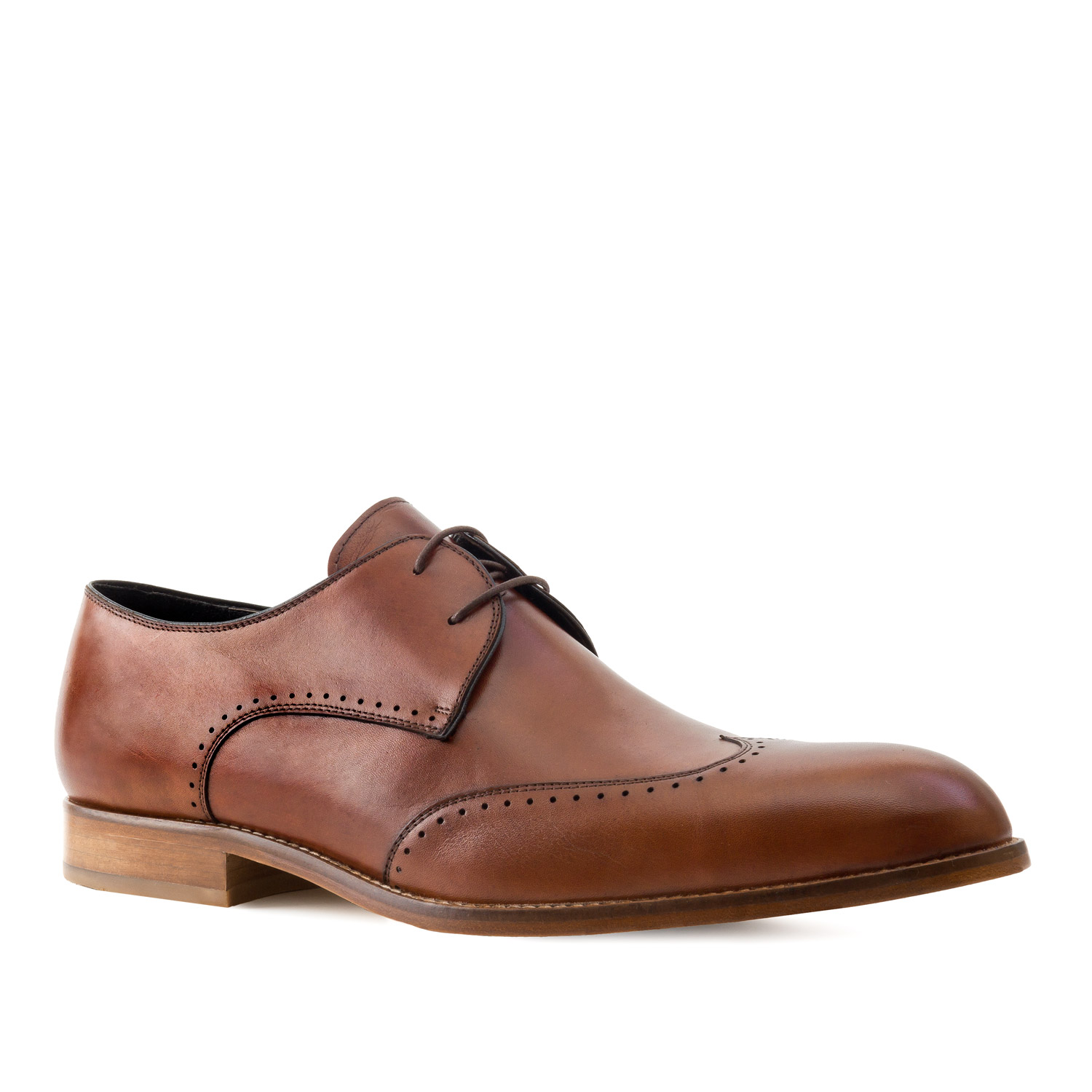 Men's Oxford Shoes in Mahogany coloured Leather 