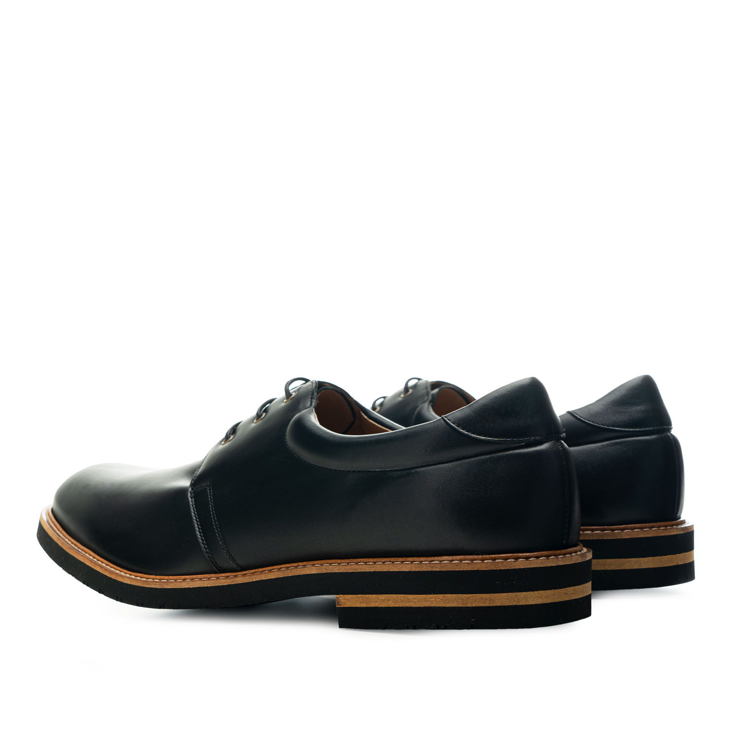 Skórzane męskie buty w kolorze Czarnym 