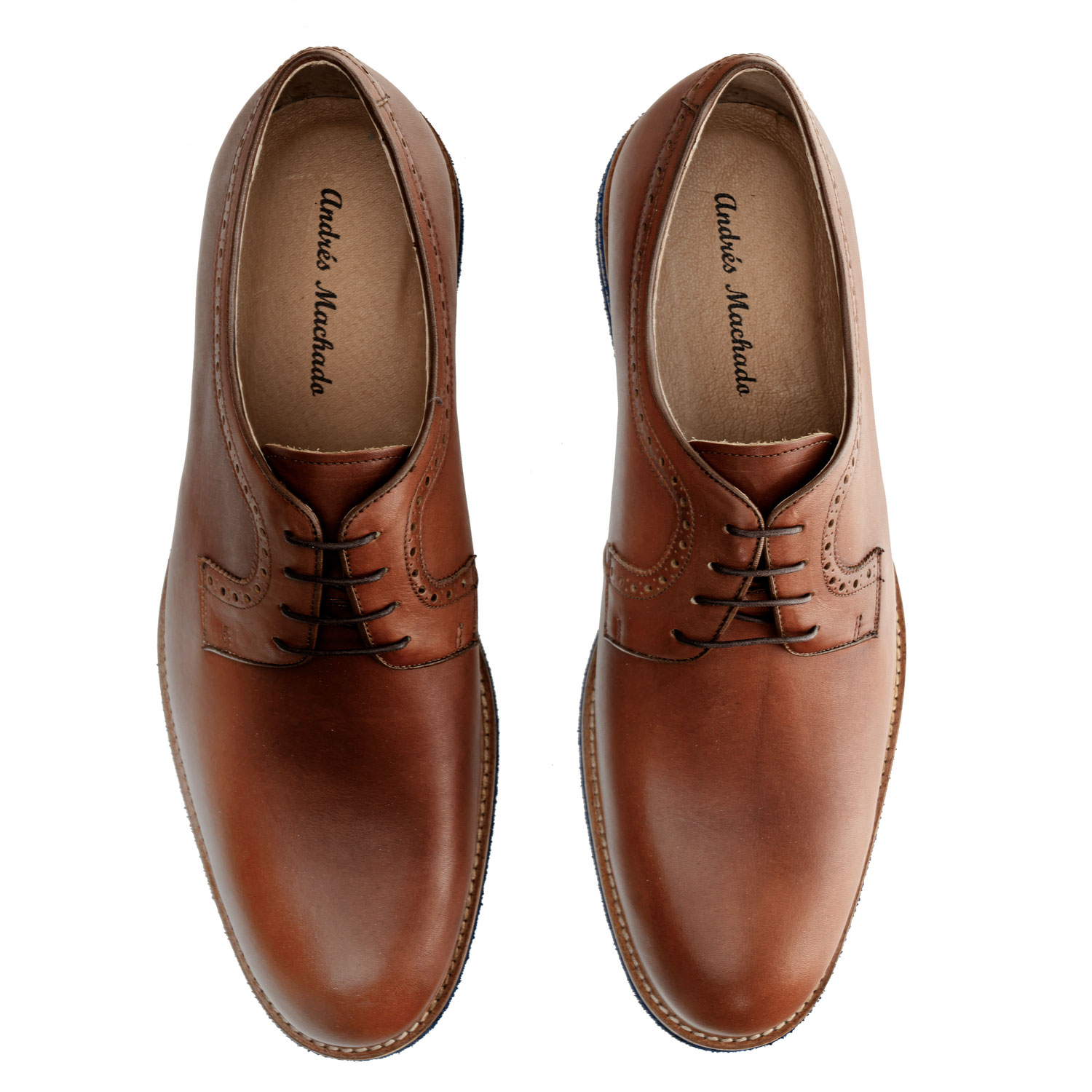 Chaussures pour Hommes style Oxford en cuir Acajou 
