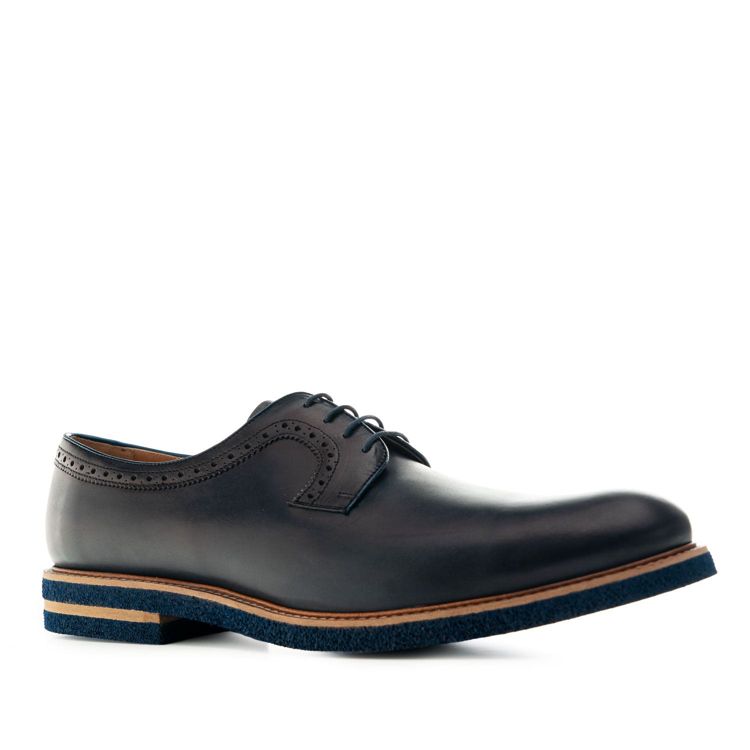 Skórzane buty w stylu Oxford w kolorze Granatowym 