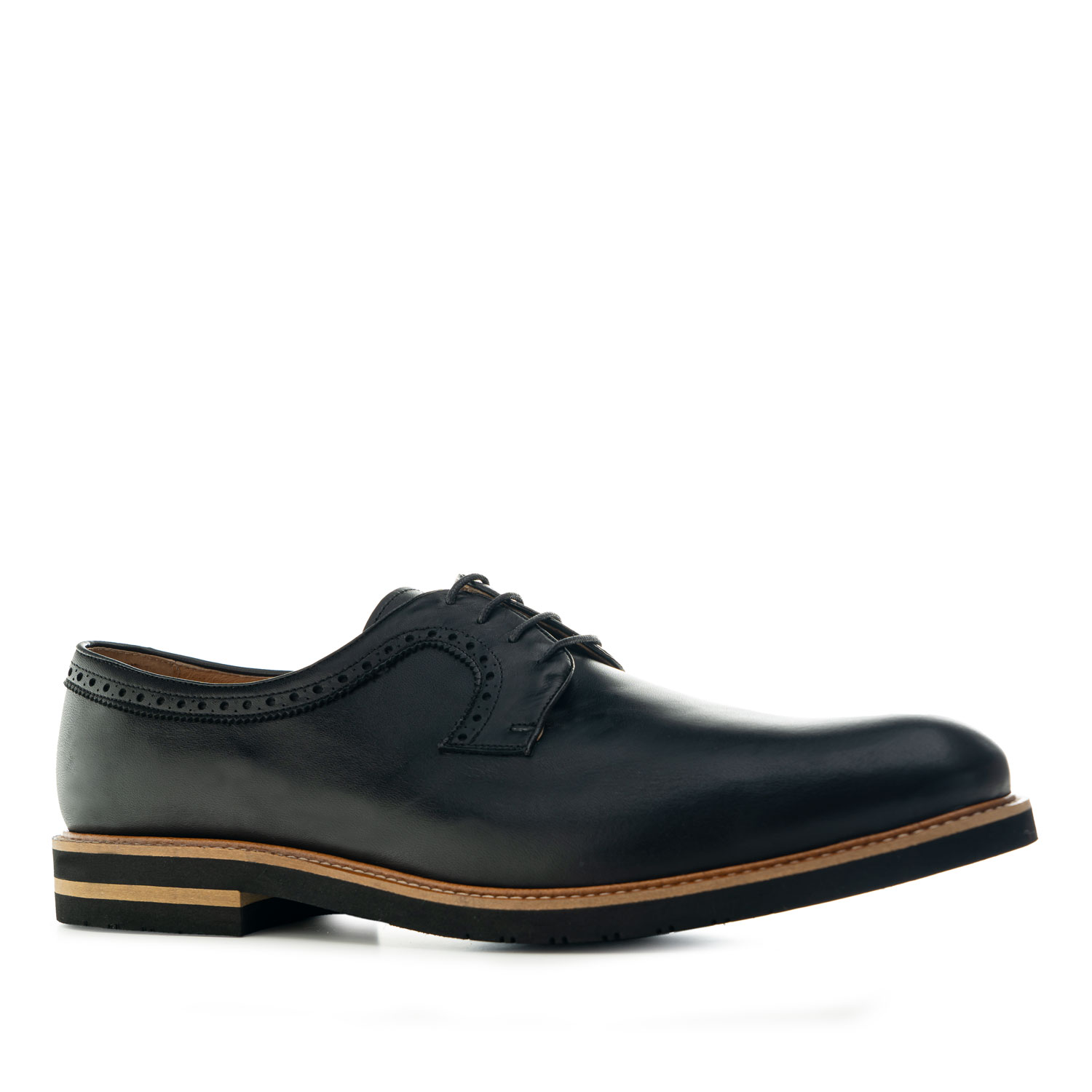 Skórzane buty w stylu Oxford w kolorze Czarnym 