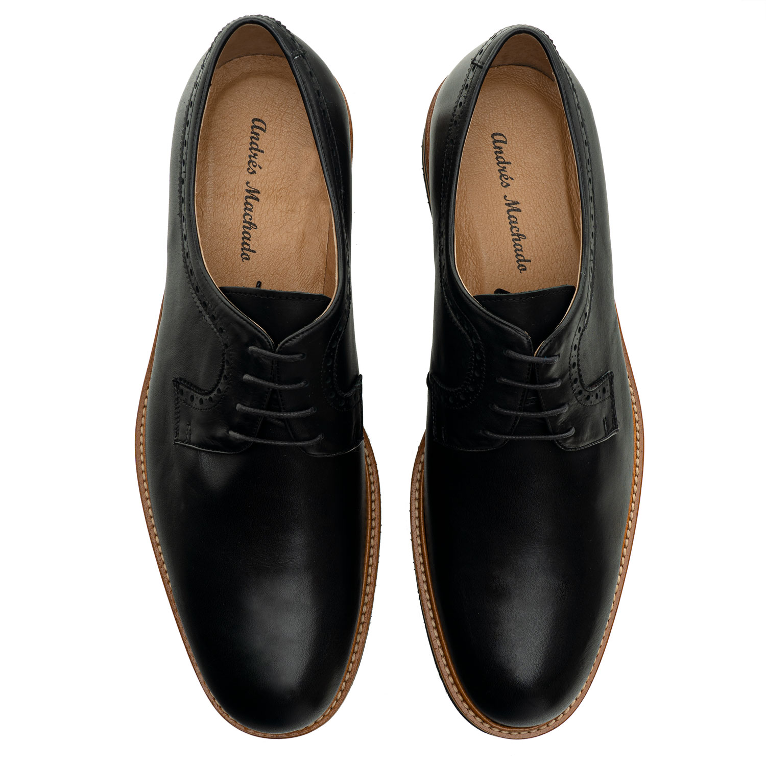 Zapato estilo Oxford en Cuero de color Negro 