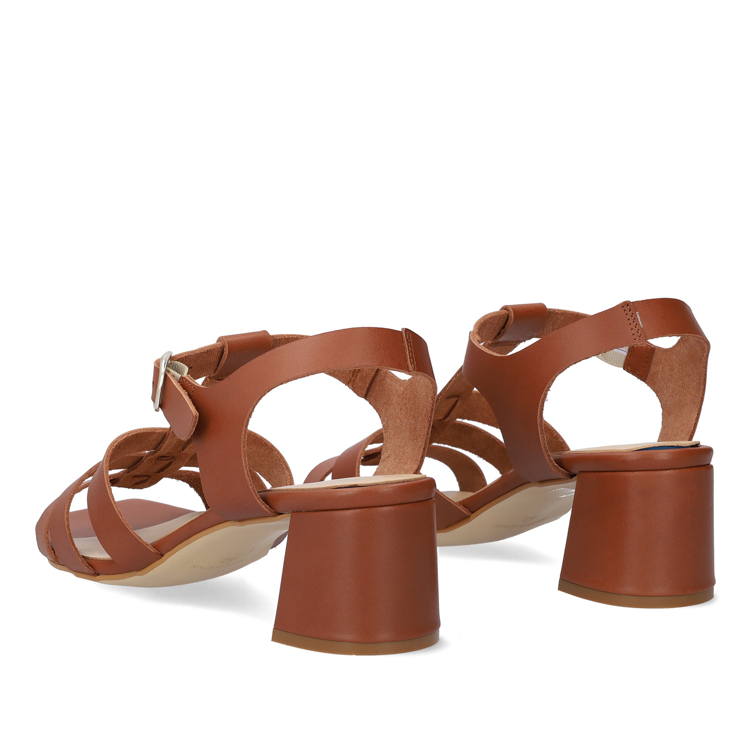 Brown leather heeled sandals 