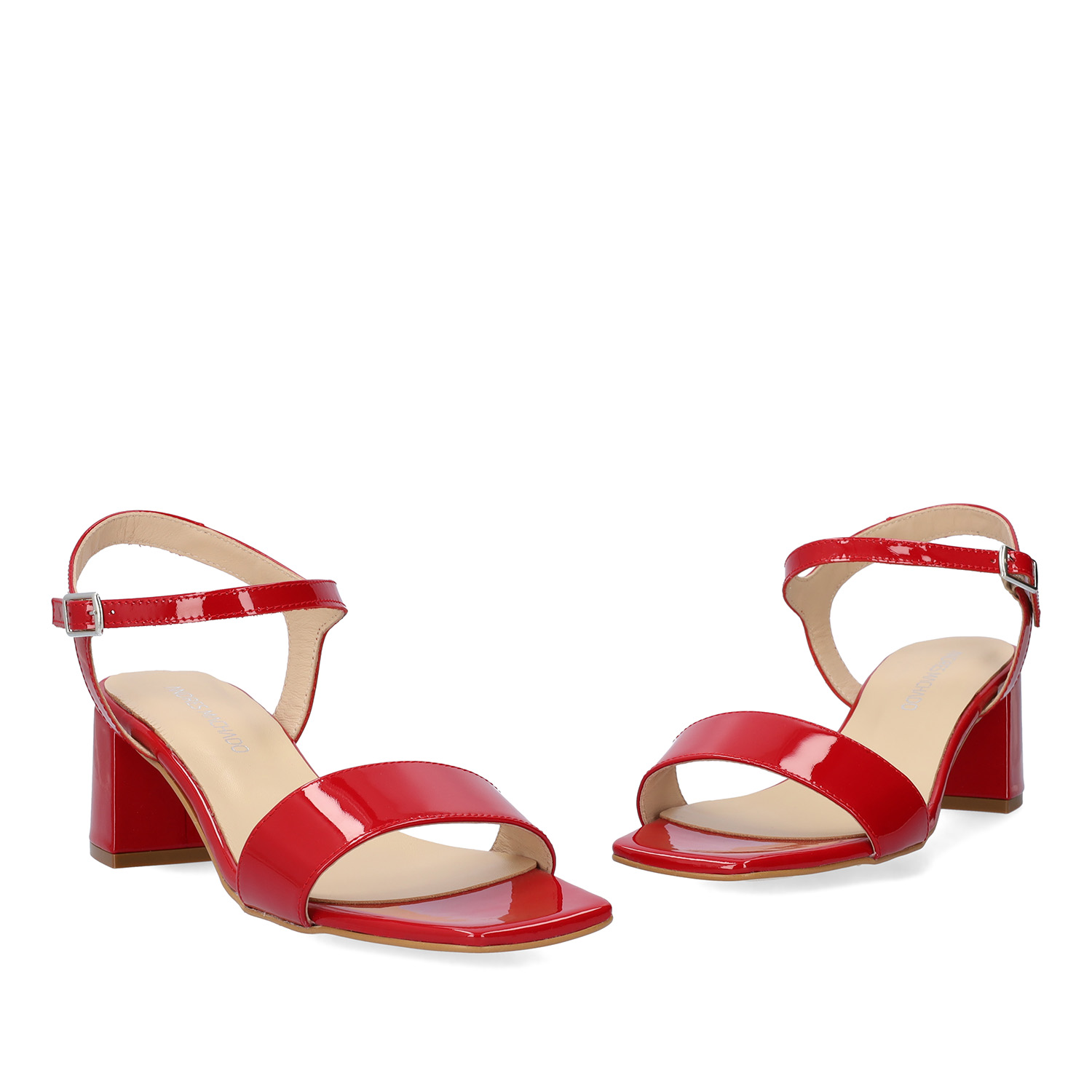 Red patent sandals 