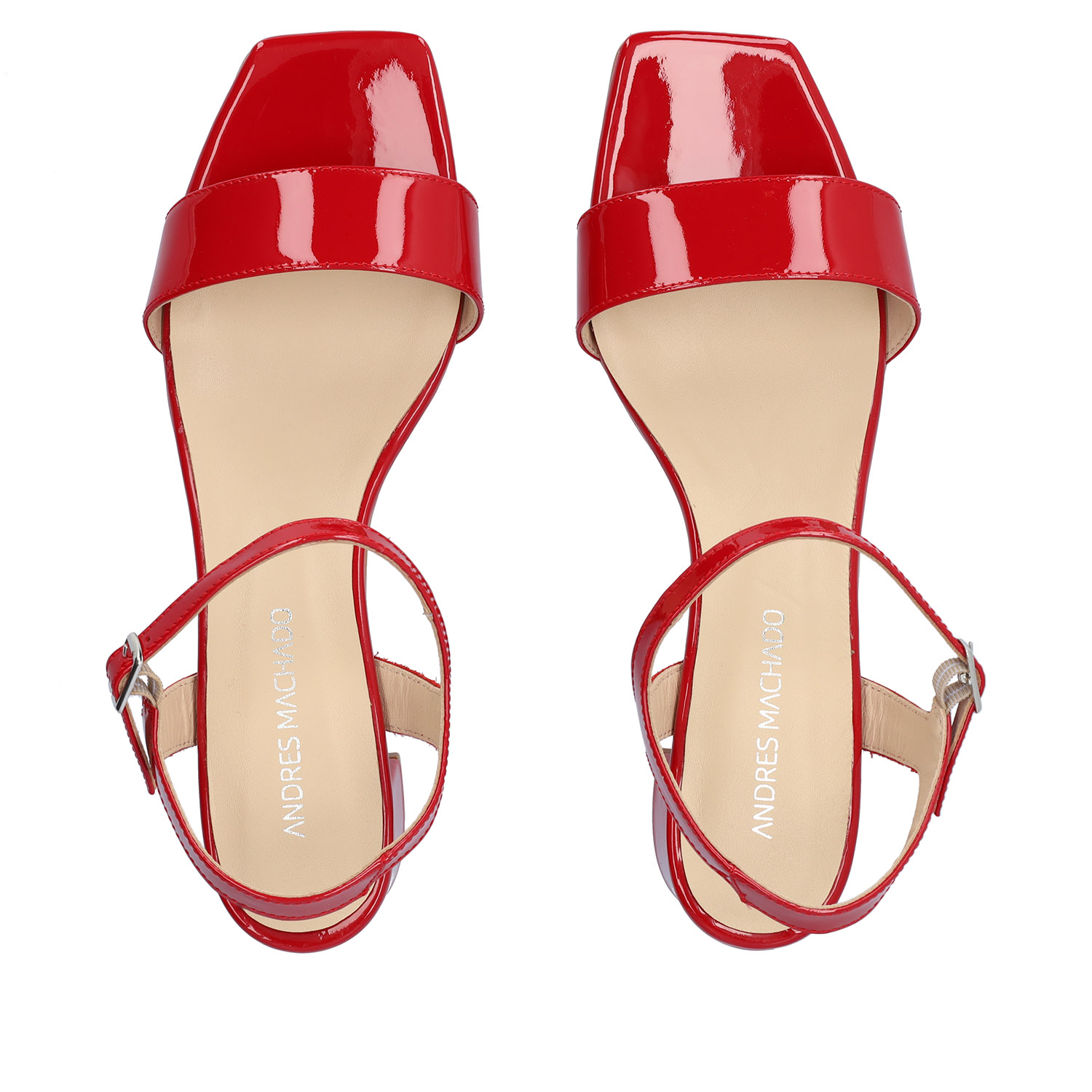 Sandały skórzane lakierowane Czerwone 