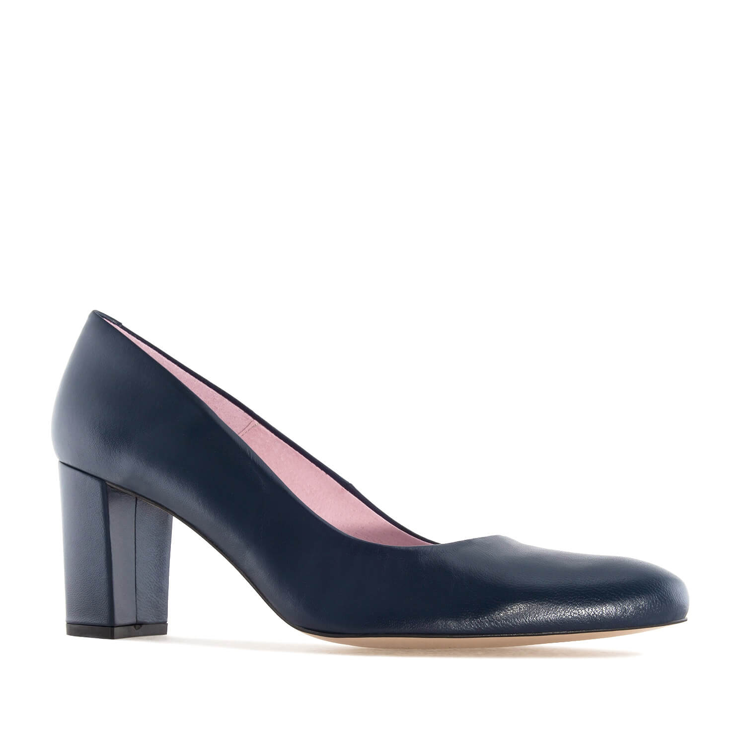 Heeled Shoes in Navy Leather 