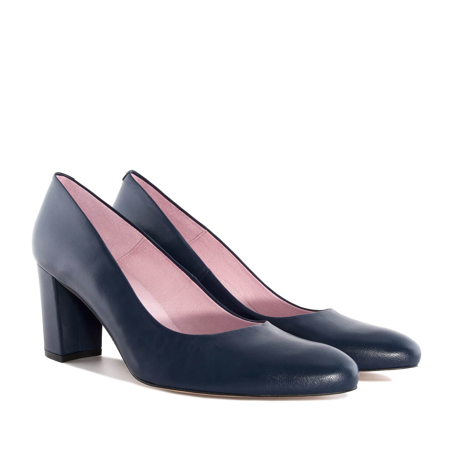 Heeled Shoes in Navy Leather 