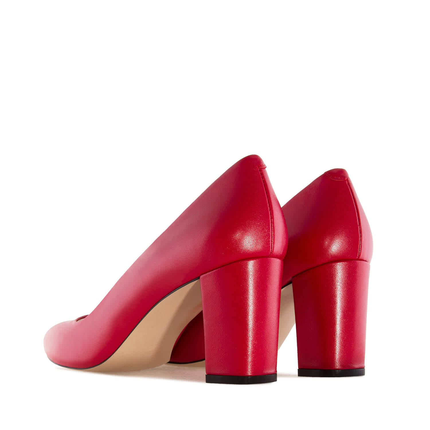 Heeled Shoes in Red Leather 
