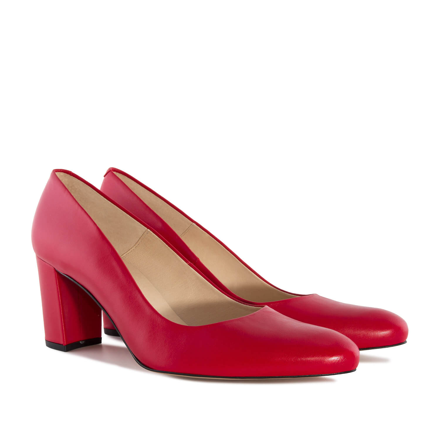 Heeled Shoes in Red Leather 