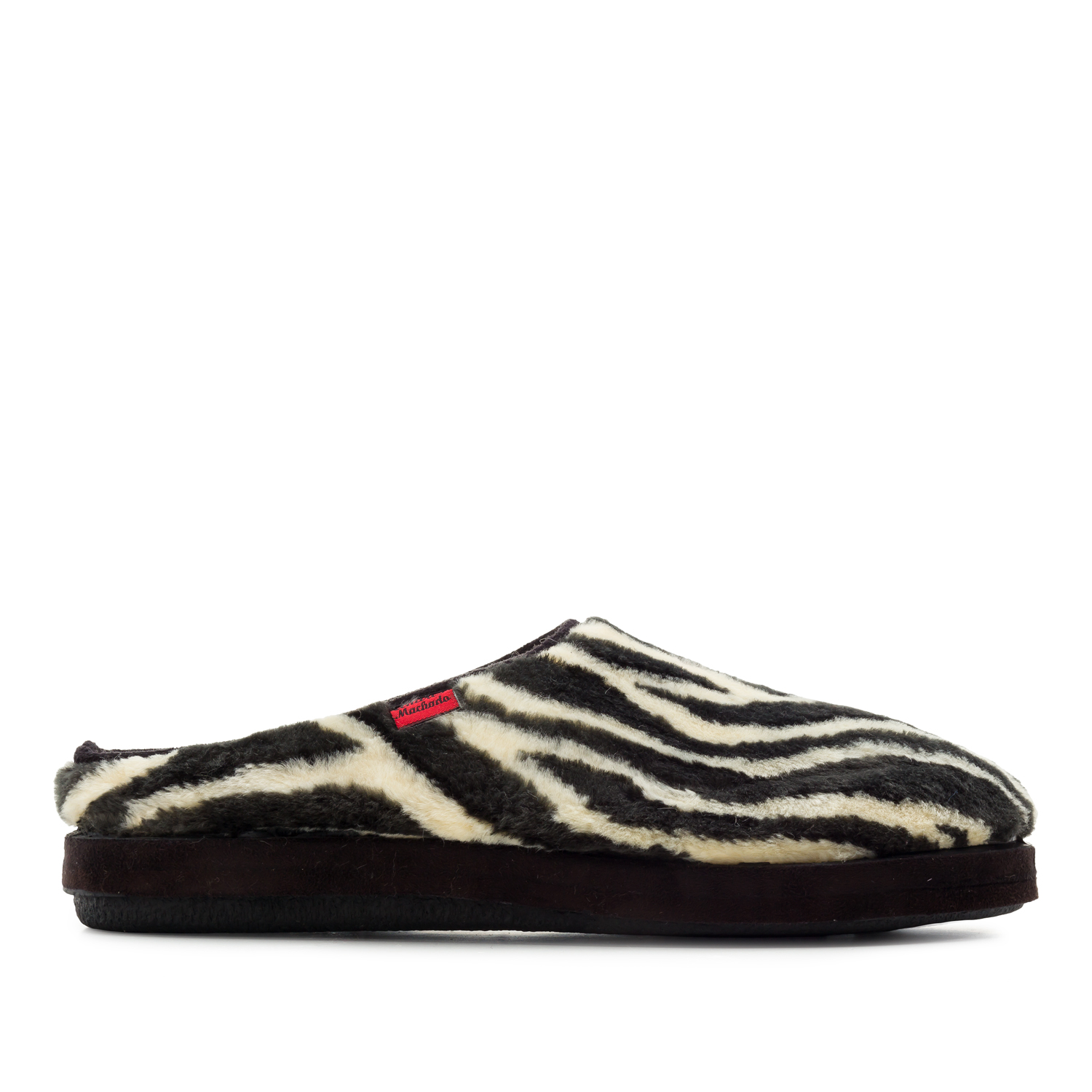 Zebra Print Plush Fur Slippers 
