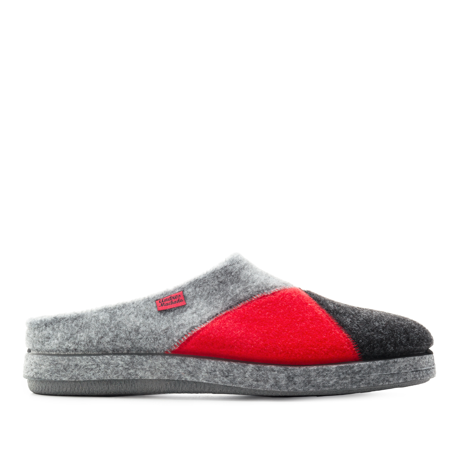 Multicoloured Grey and Red Alpine Slippers 
