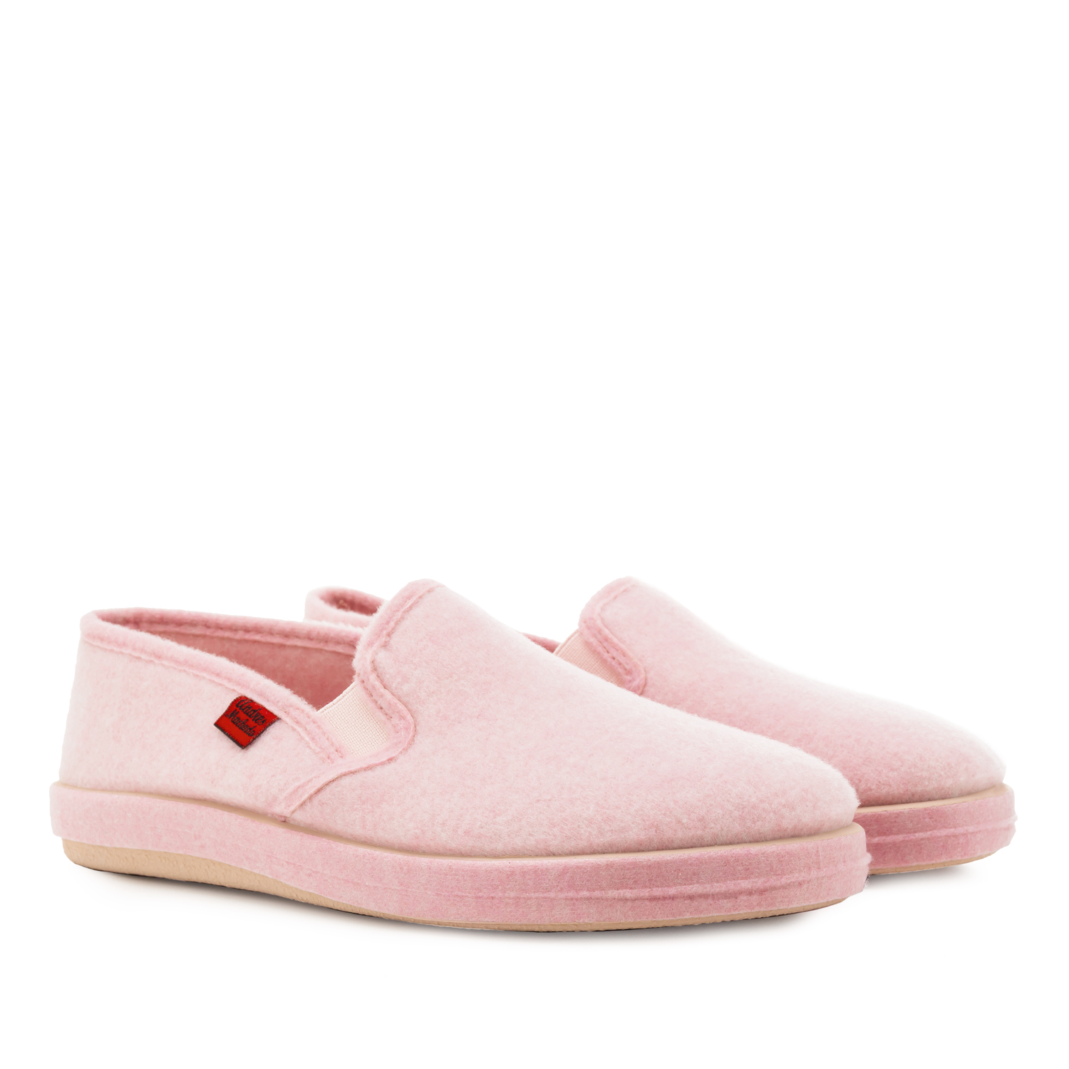 Pink Alpine Felt Closed-Back Slippers 