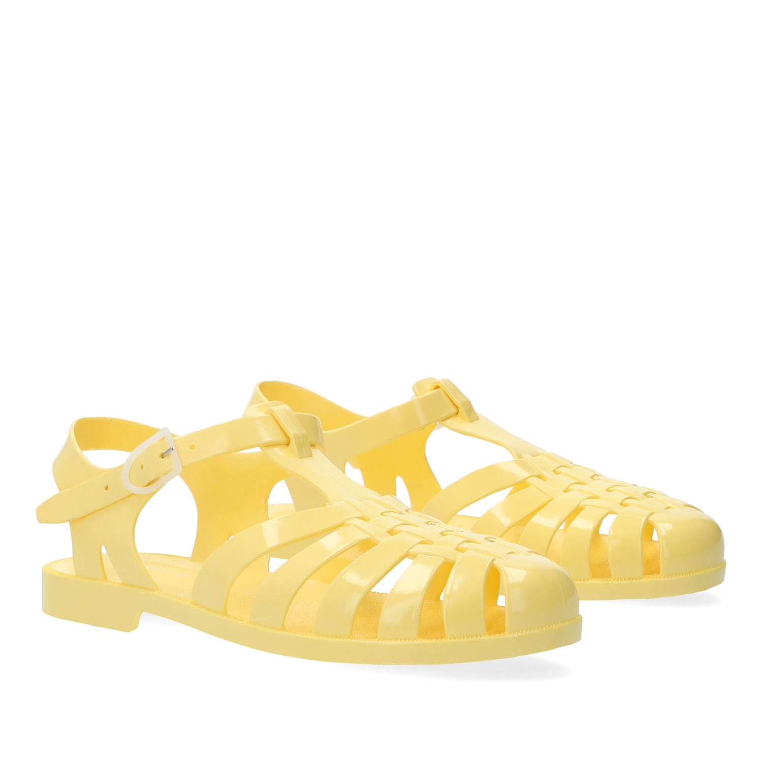 Sandałki plastikowe Żółte pastelowe 