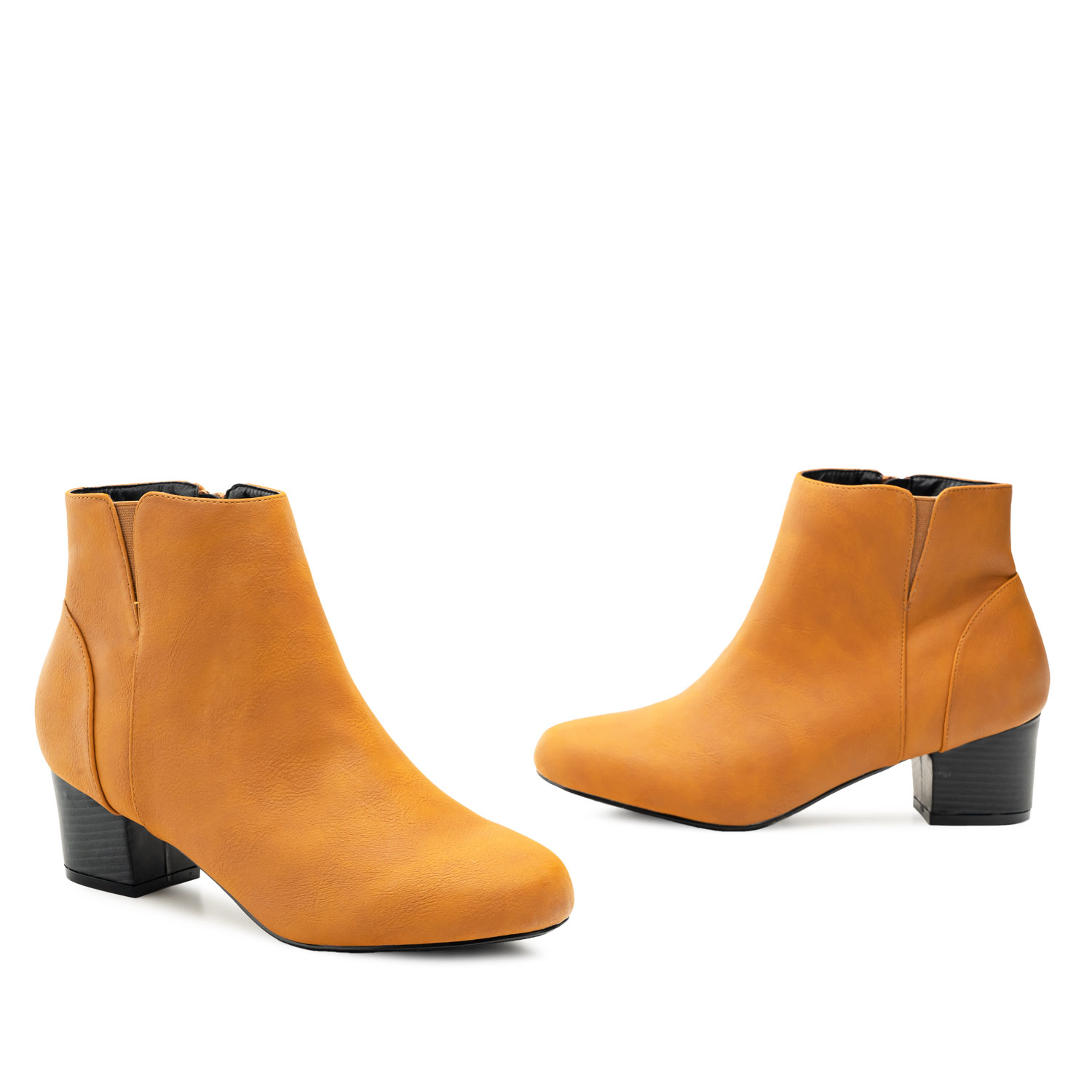 Camel Faux Soft Leather Booties 