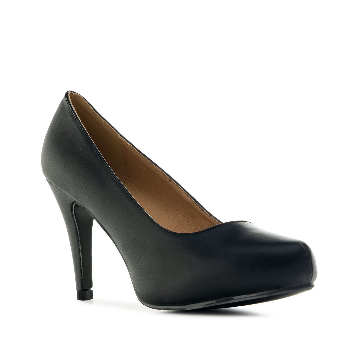 Zapatos Salón Mujer Piel Negro Tacón Tallas Grandes