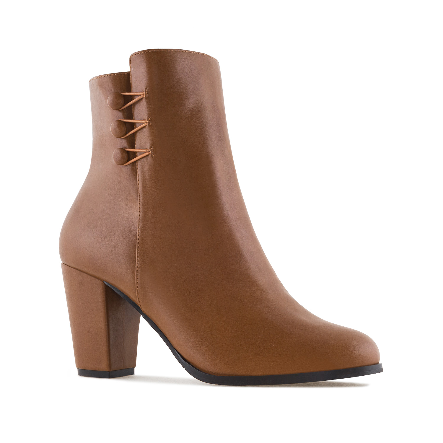 Ankle Boots in Brown faux Leather 