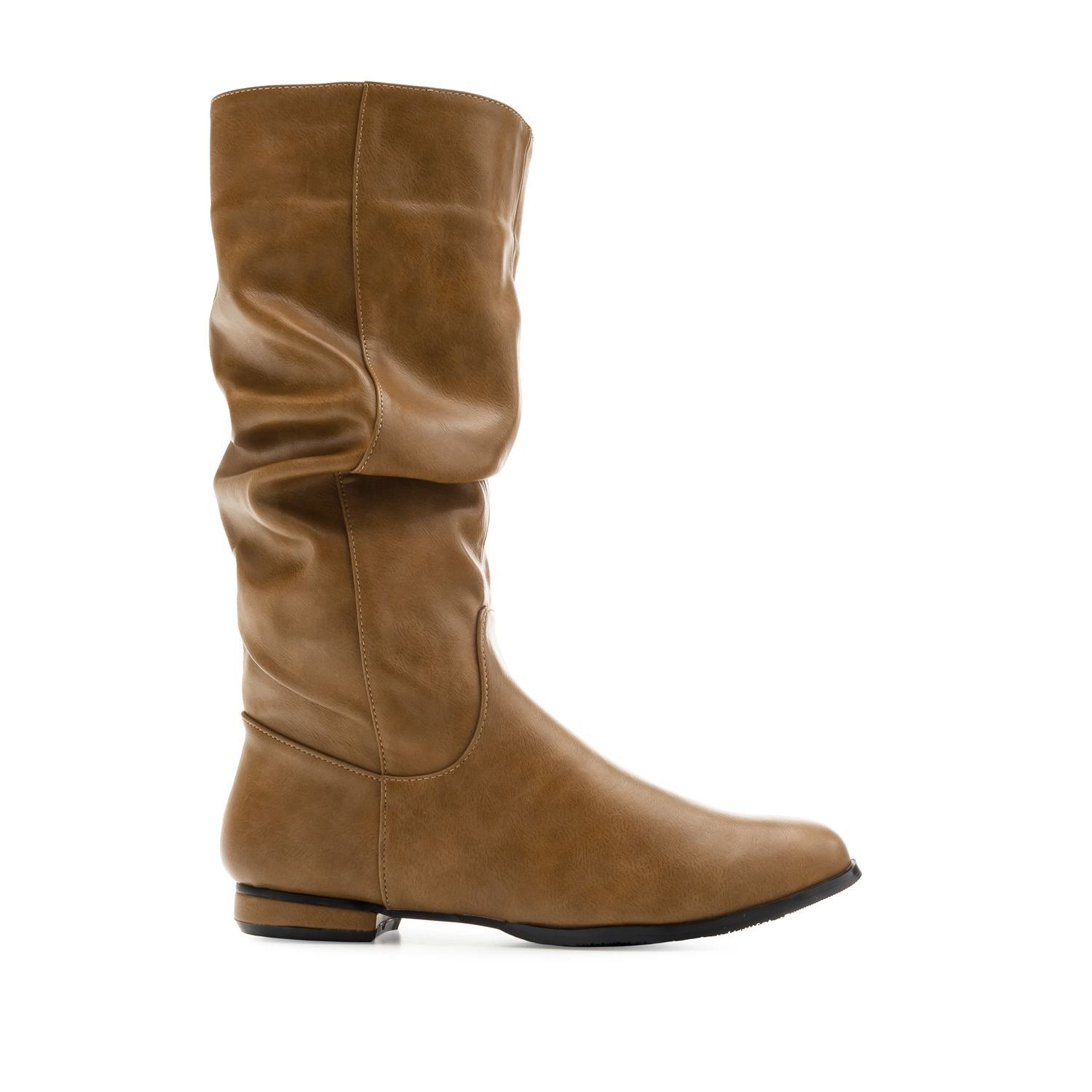 leather slouch boots flat