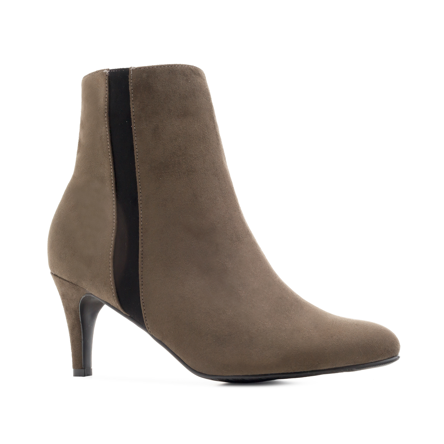 Stiletto Booties in Earth-coloured Suede 