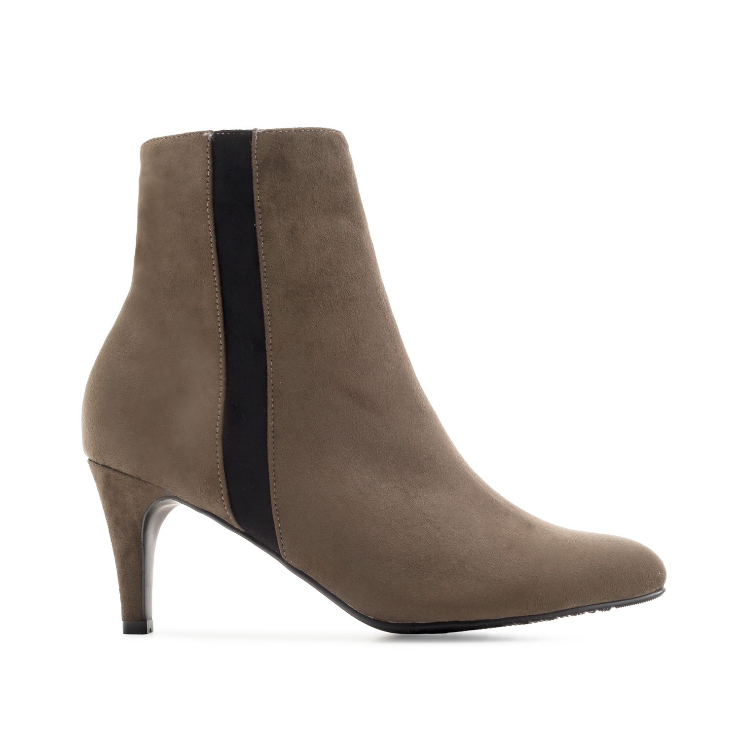 Stiletto Booties in Earth-coloured Suede 